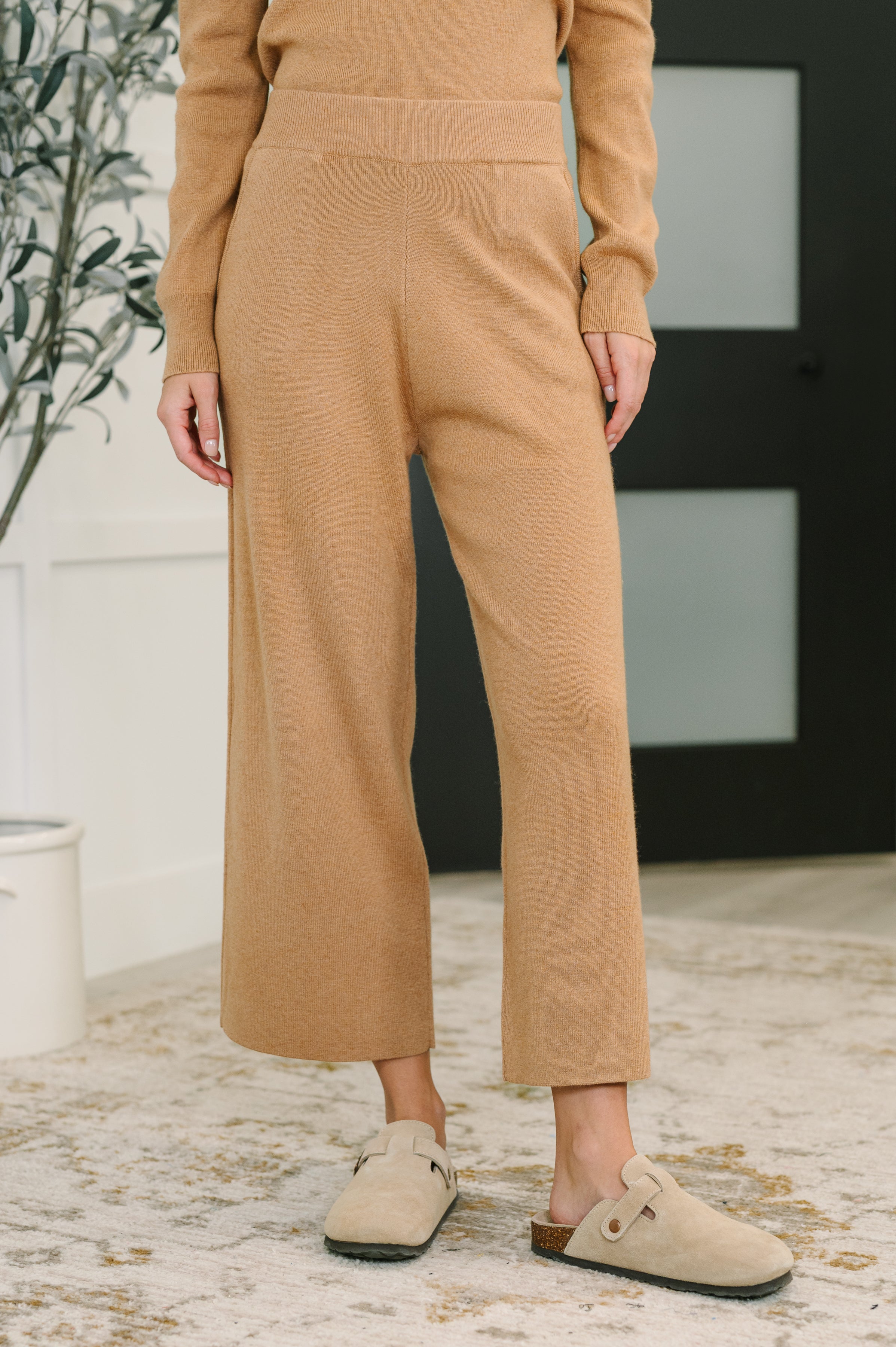 Clove Cozy Knit Culottes in Camel