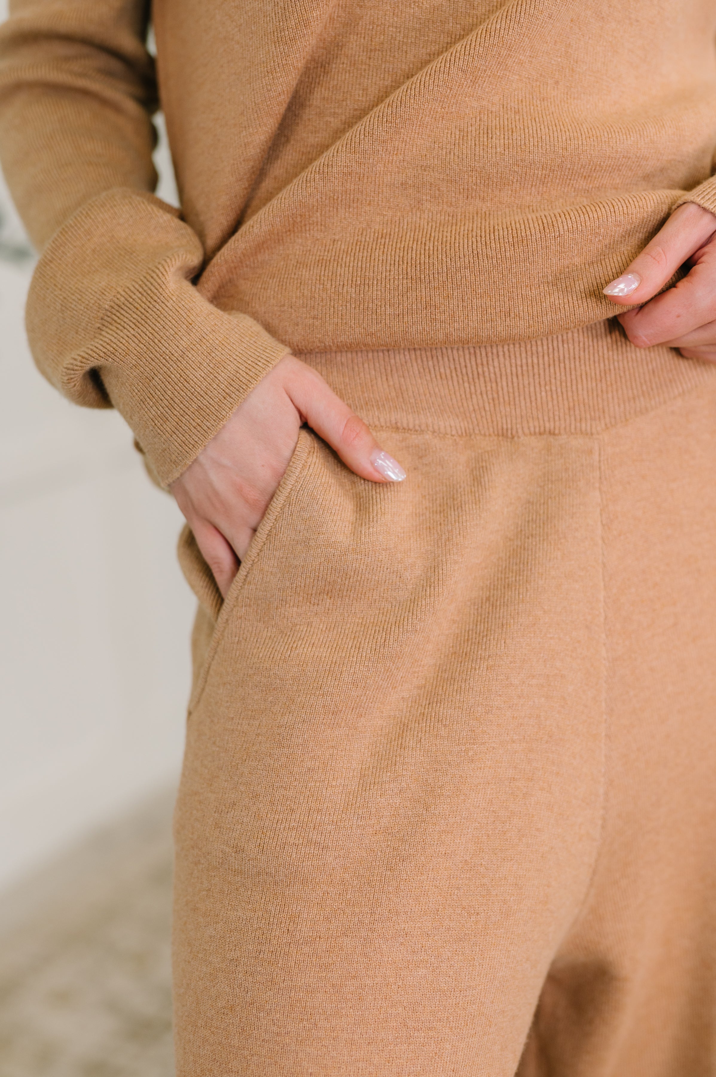 Clove Cozy Knit Culottes in Camel