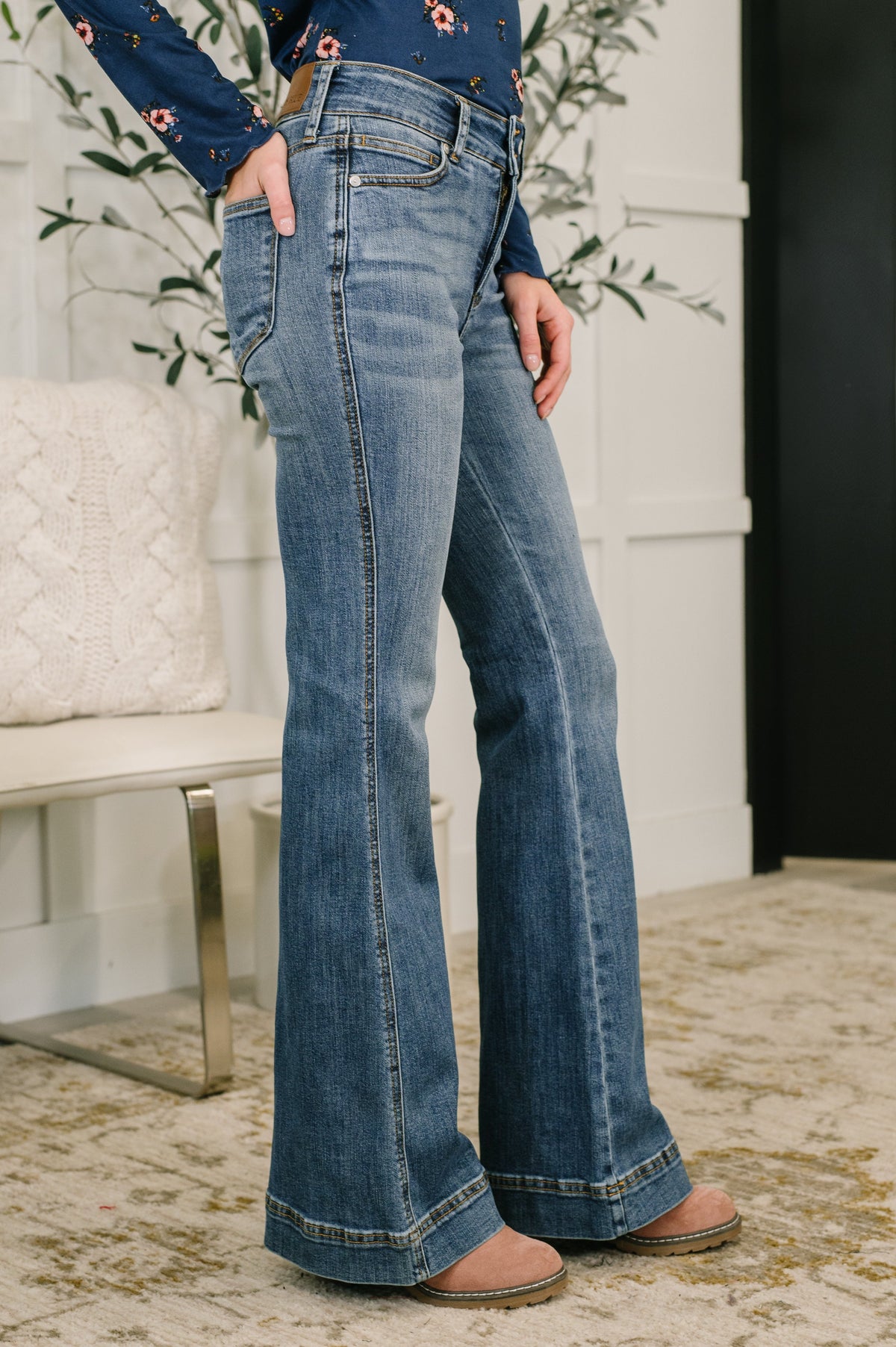 Judy Blue Eva High Waist Flare Tummy Control Double Button WB
