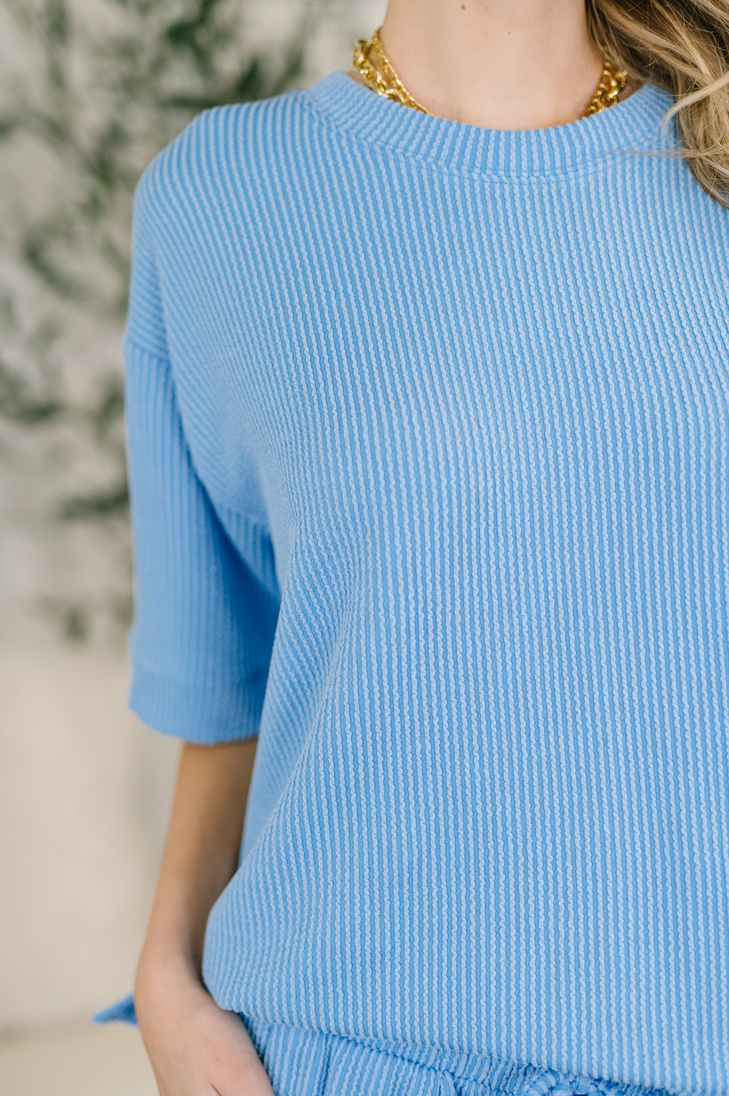 Fight the Feeling Top and Bottom Set in Sky Blue