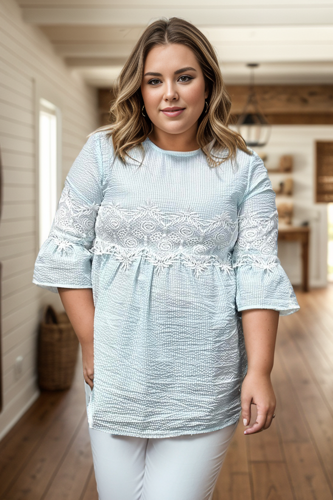 Hugged With Lace - Sage Tunic  OOTD Boutique Simplified   