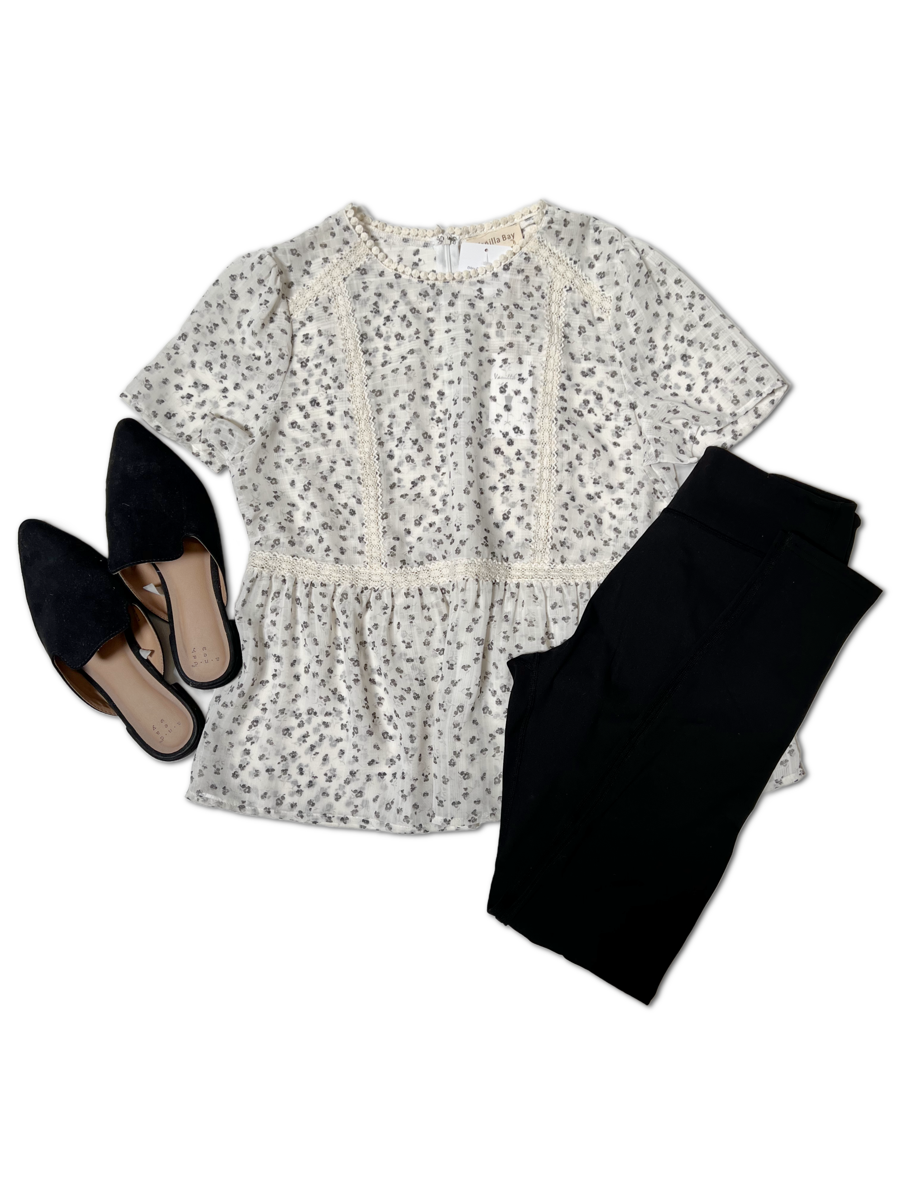Ditsy Dynasty - Ivory Top  OOTD Boutique Simplified   