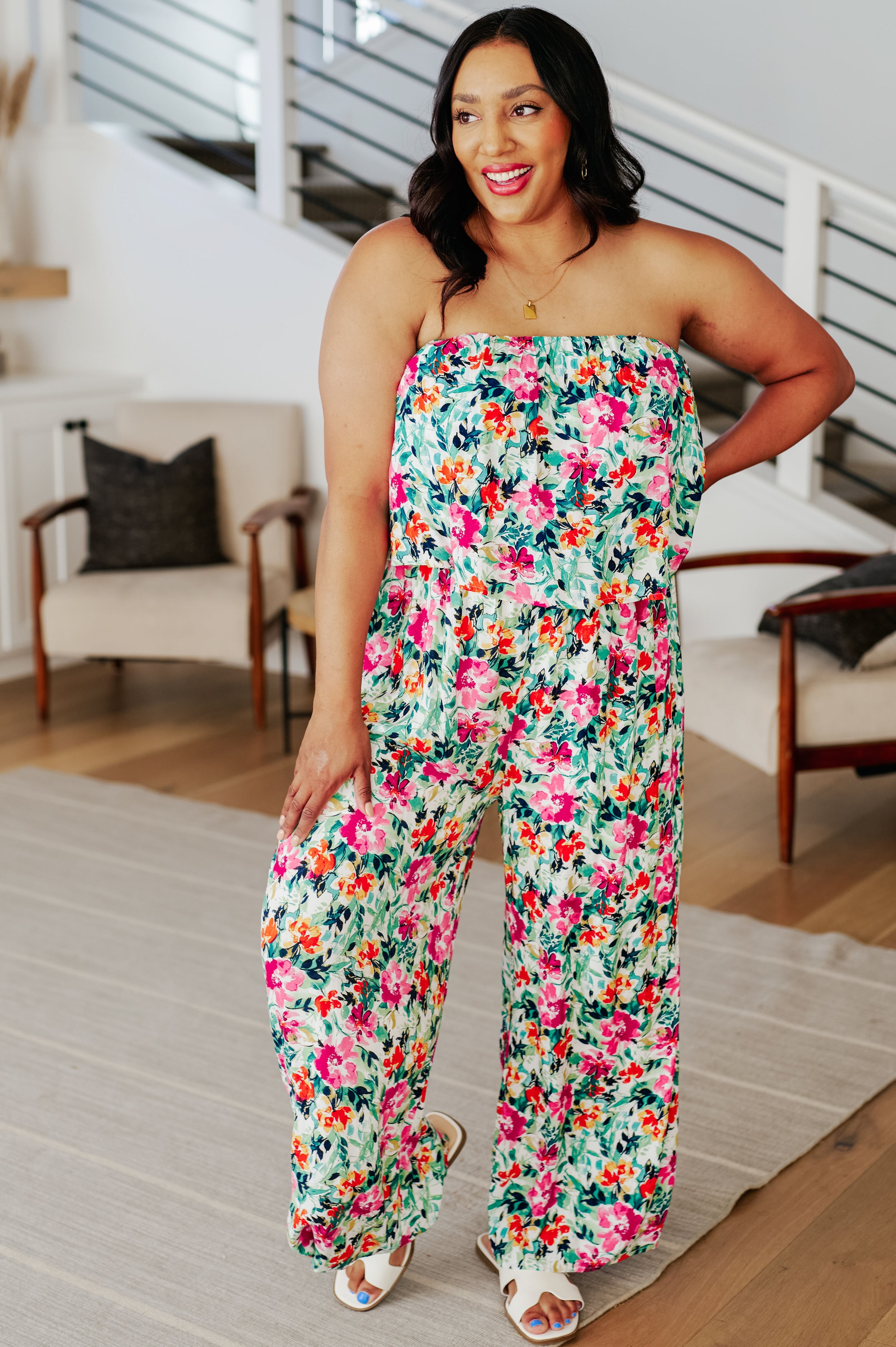 Life of the Party Floral Jumpsuit in Green Jumpsuits & Rompers Ave Shops   