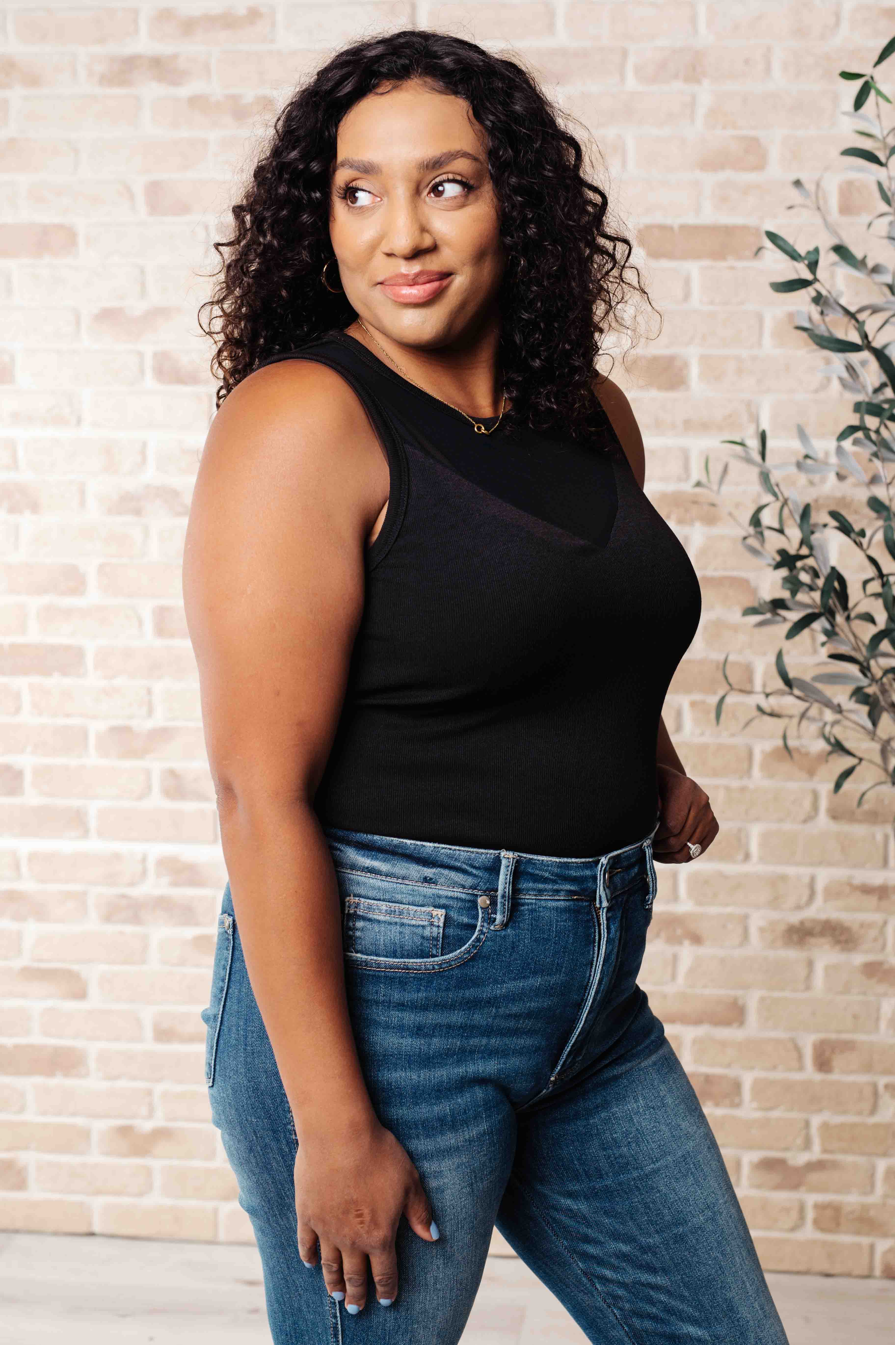 Miss You Much Mesh V-Neck Bodysuit Bodysuits Ave Shops