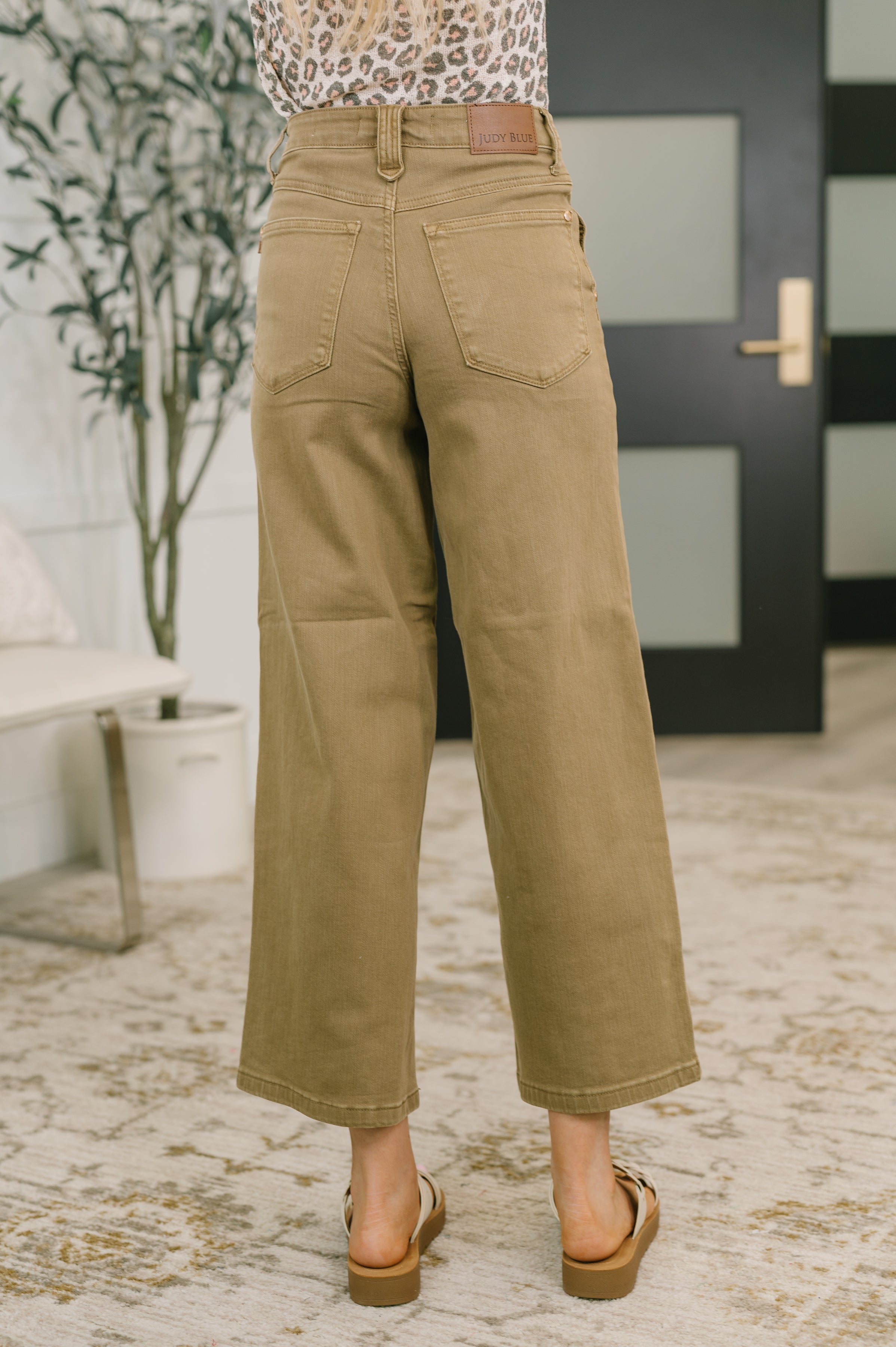 Judy Blue Nancy High Waist Wide Leg Ankle Jean with Vintage Front Yoke