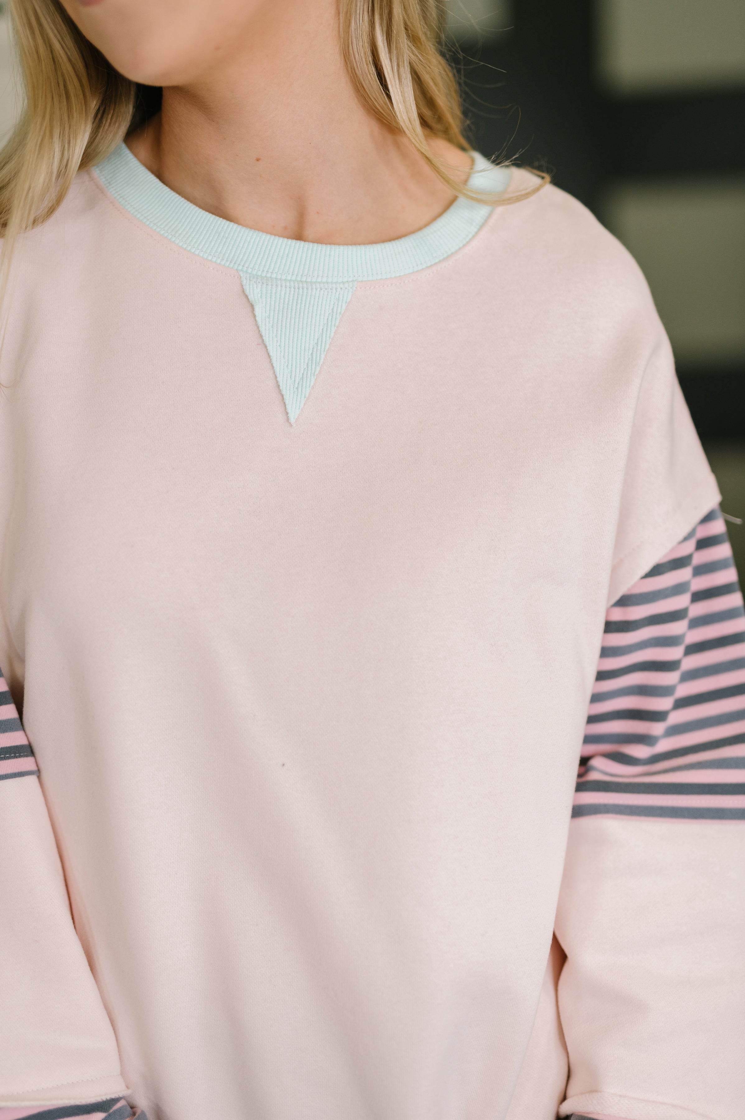 Outside the Lines Oversized Color Block Pullover