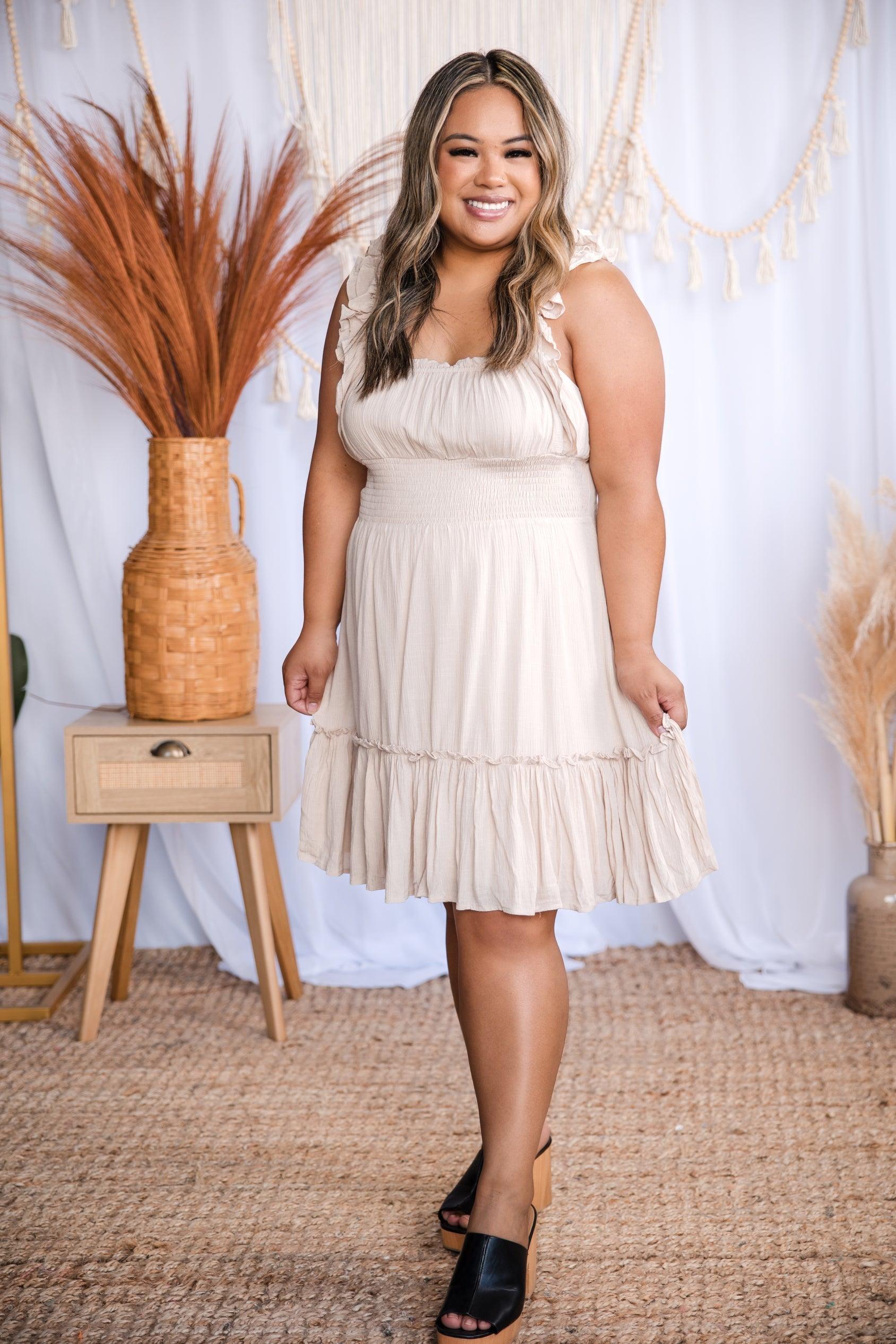 Beige Beauty - Smocked Dress Giftmas Boutique Simplified   