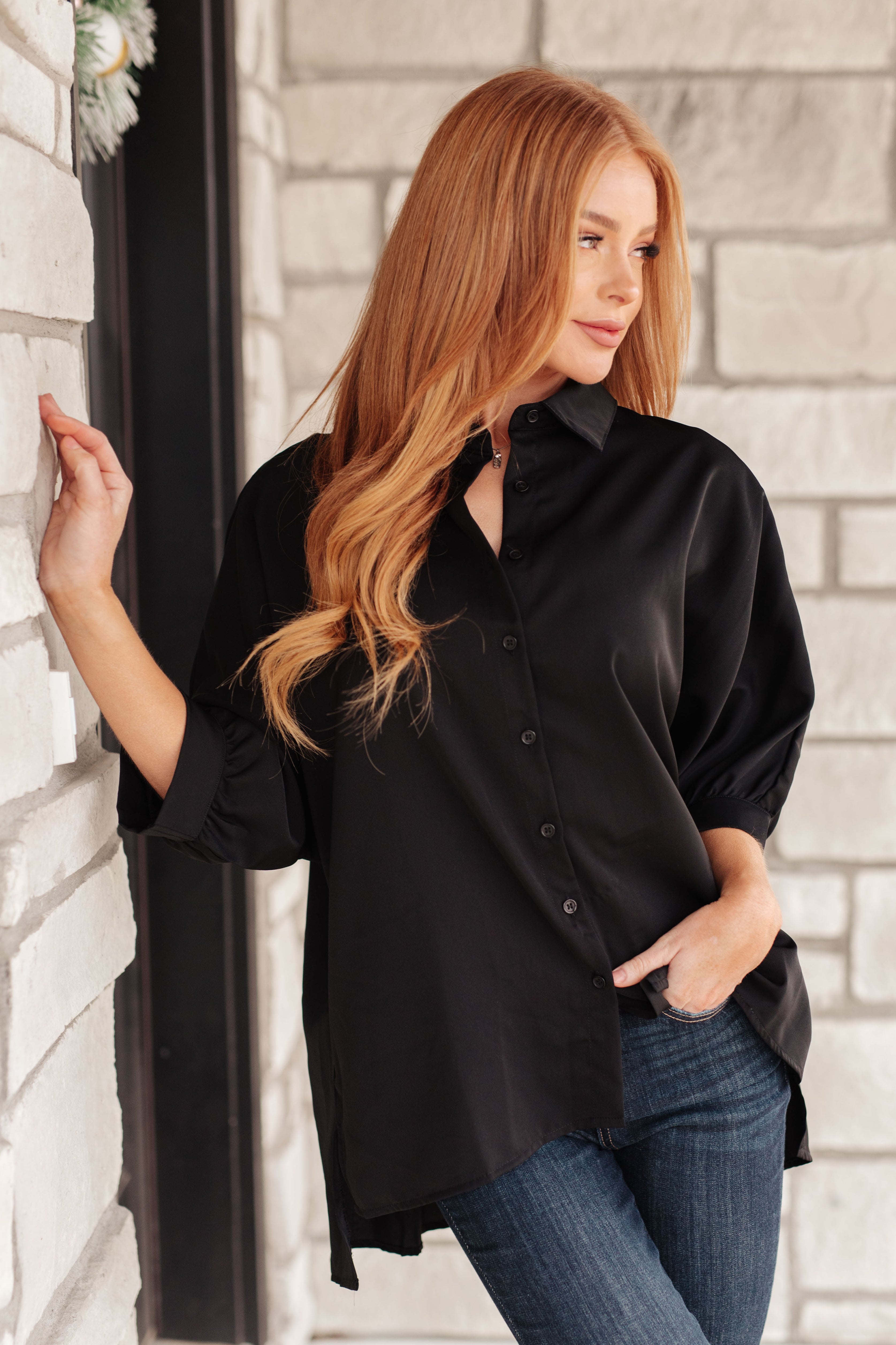Turned Out Perfect Oversized Button Down Shirt Womens Ave Shops   