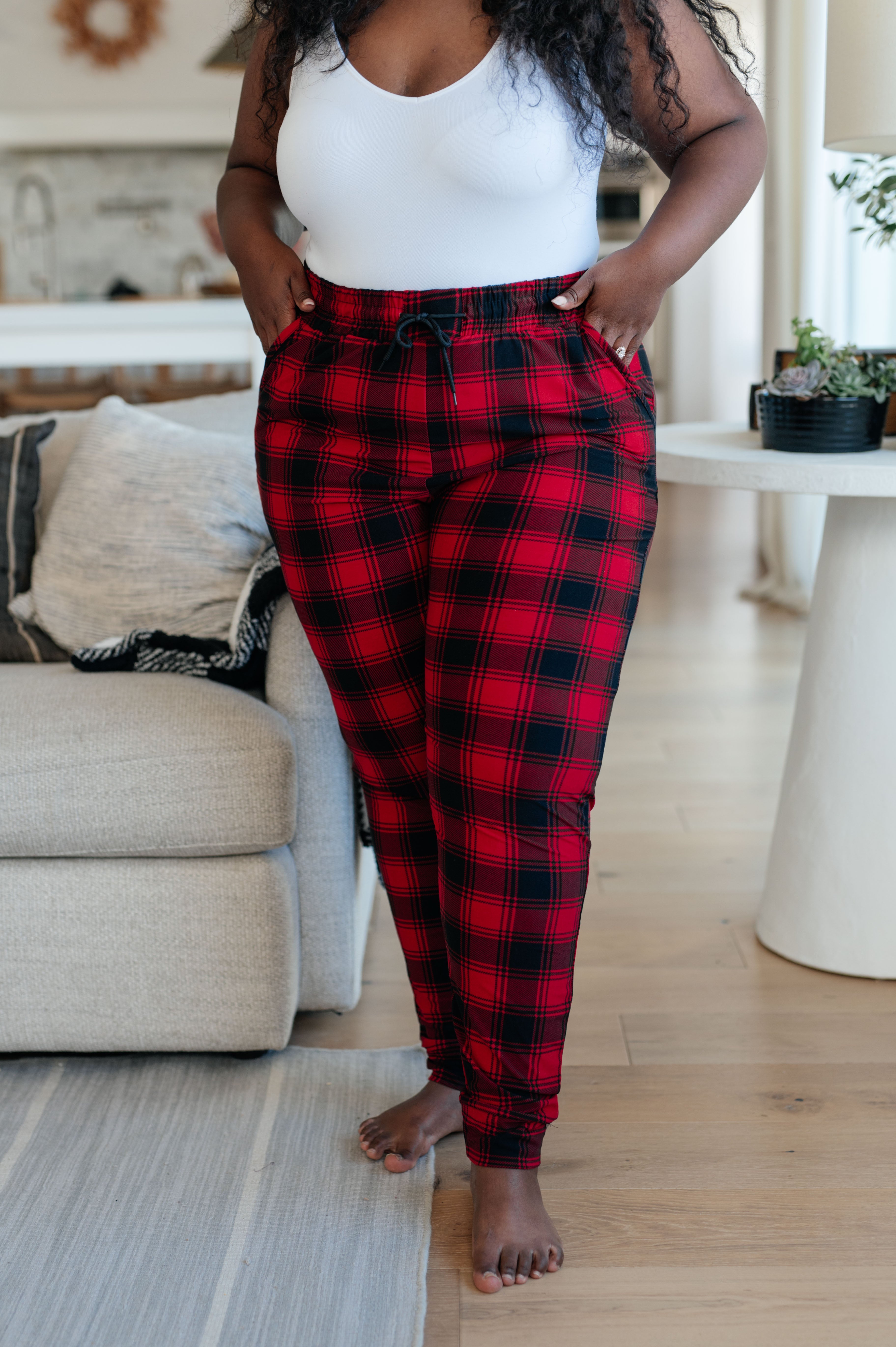 Your New Favorite Joggers in Red Plaid Womens Ave Shops   