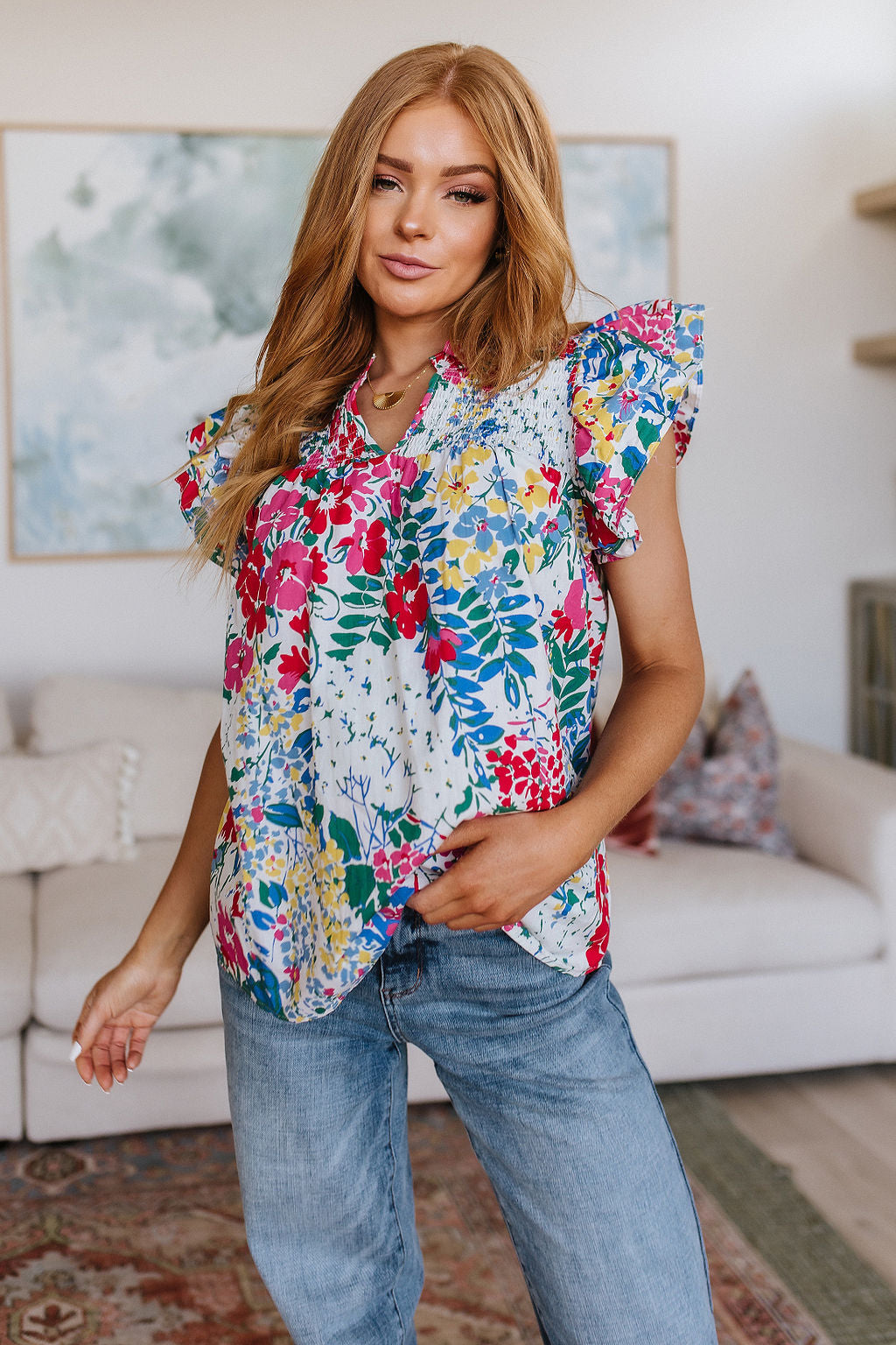 Floral Impressions Blouse Womens Ave Shops   