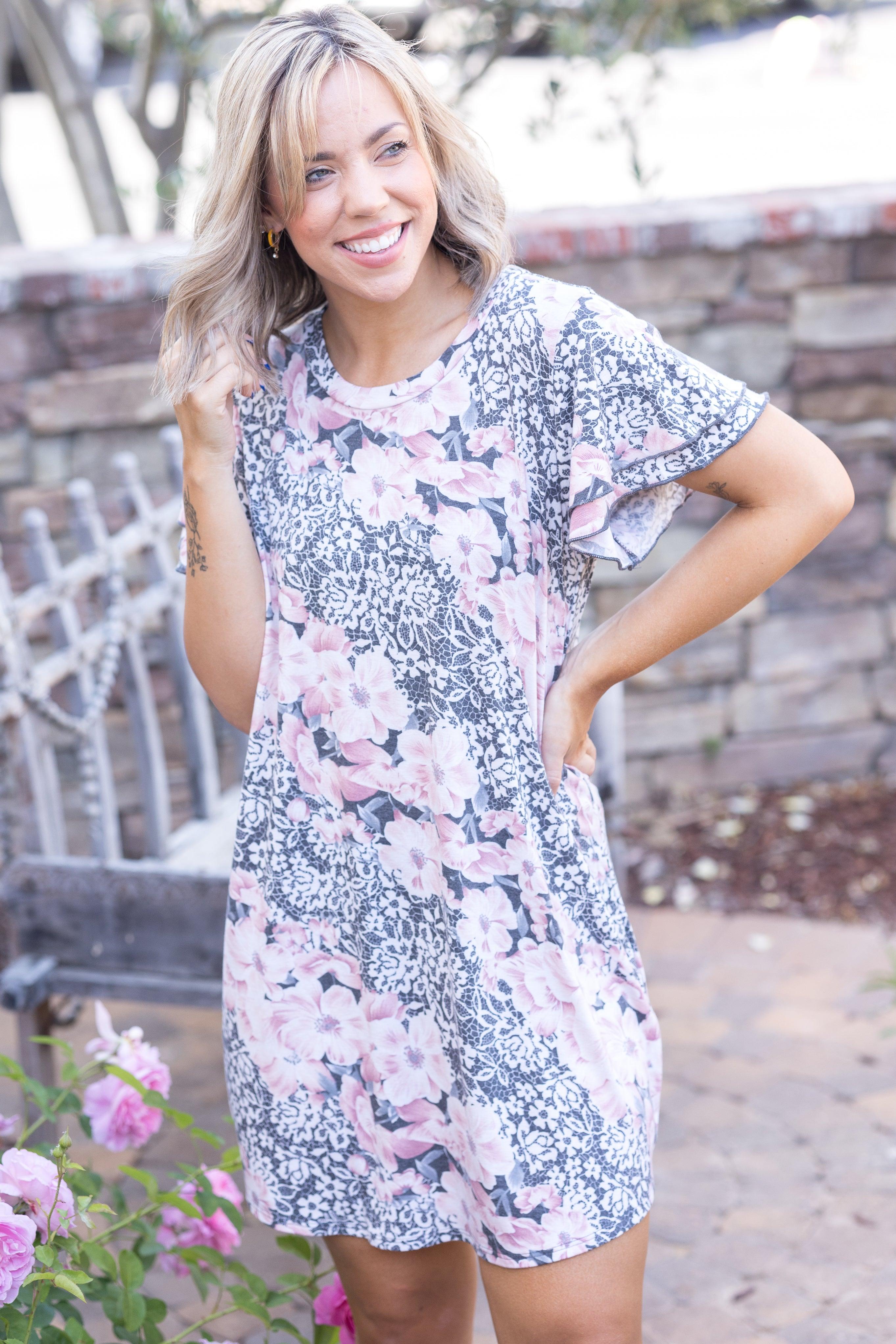 Lacy Floral Swing Dress Giftmas Boutique Simplified   