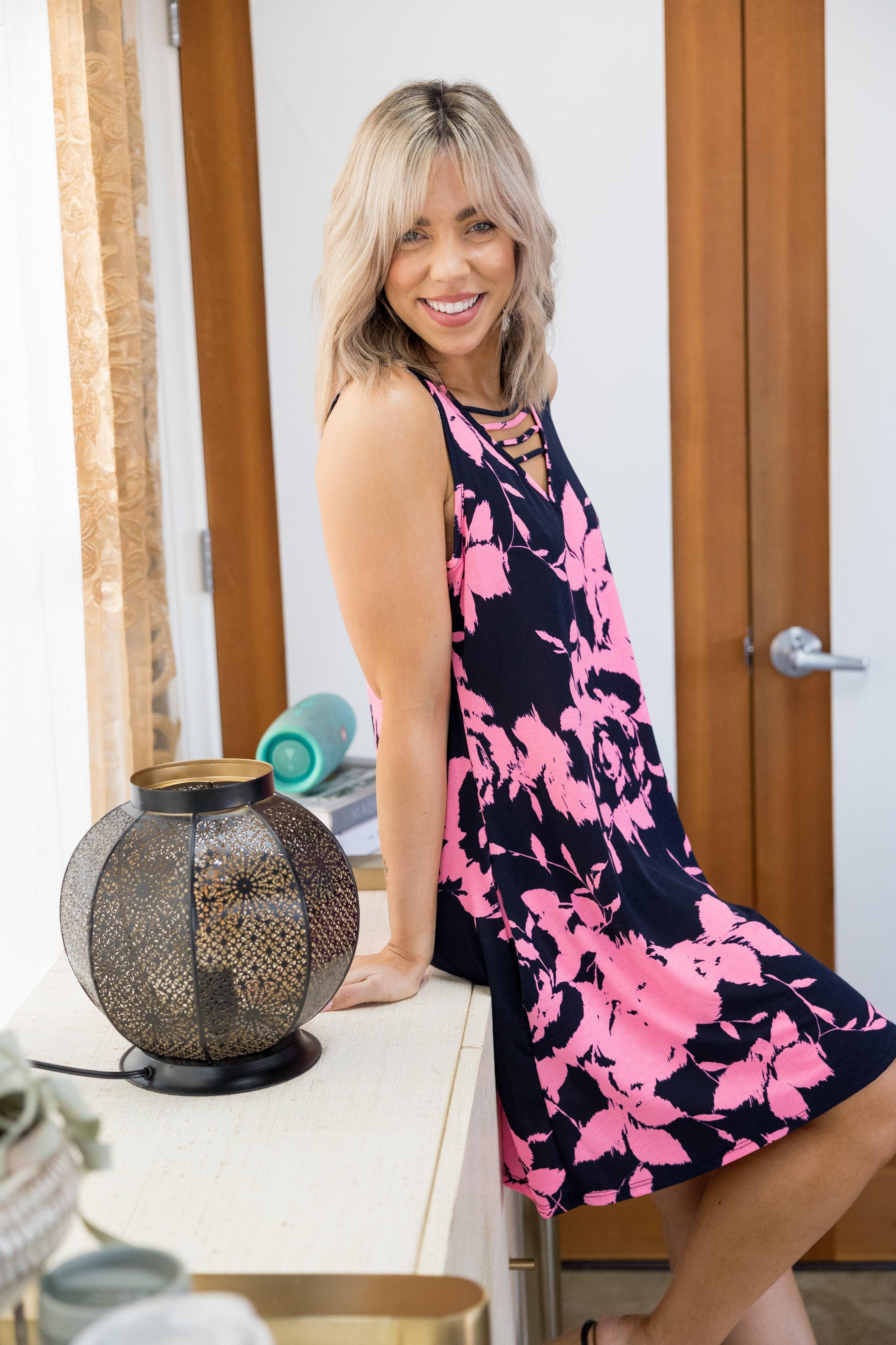 Neon Floral Swing Dress Giftmas Boutique Simplified   