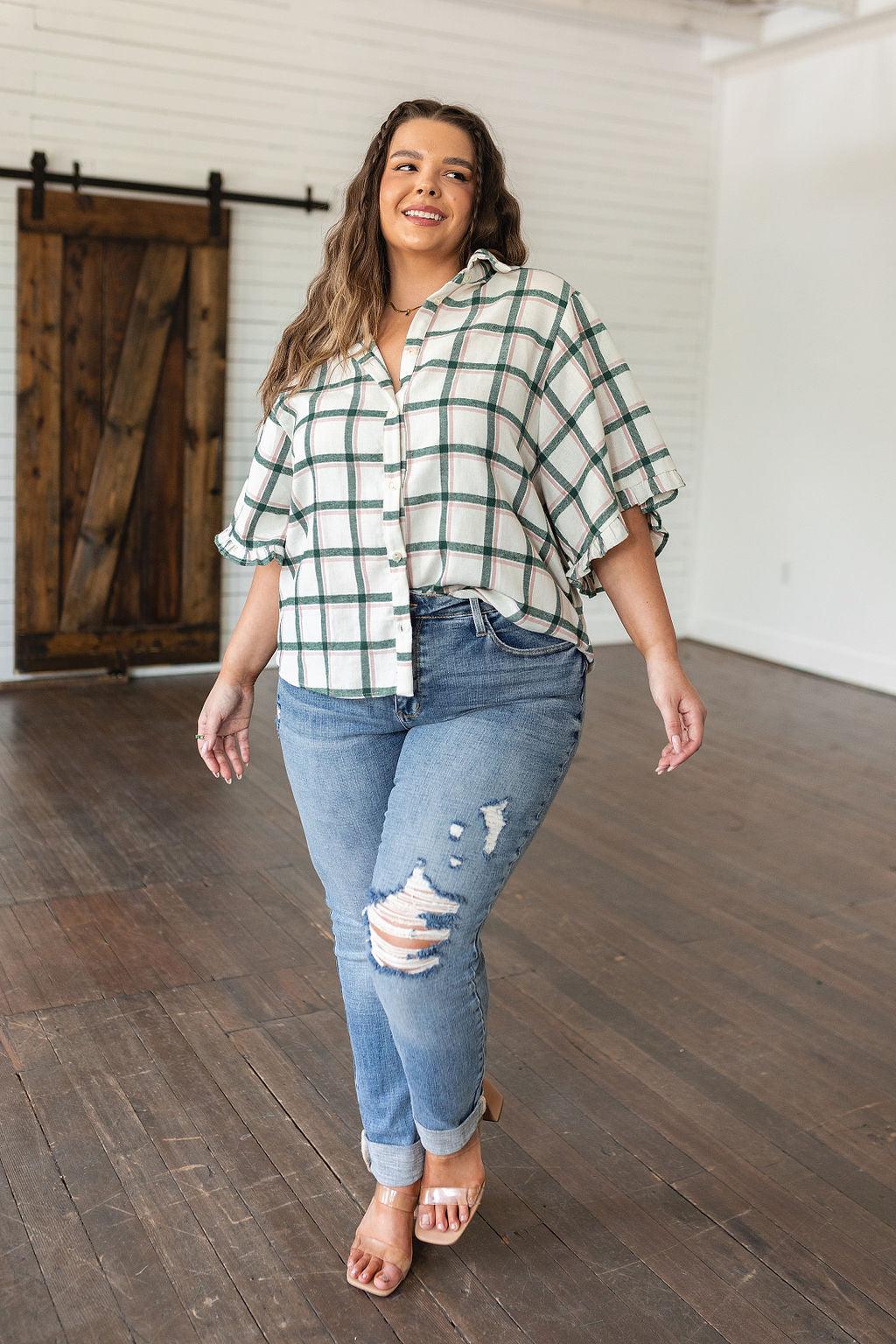 Perfect Picnic Plaid Top Womens Ave Shops   