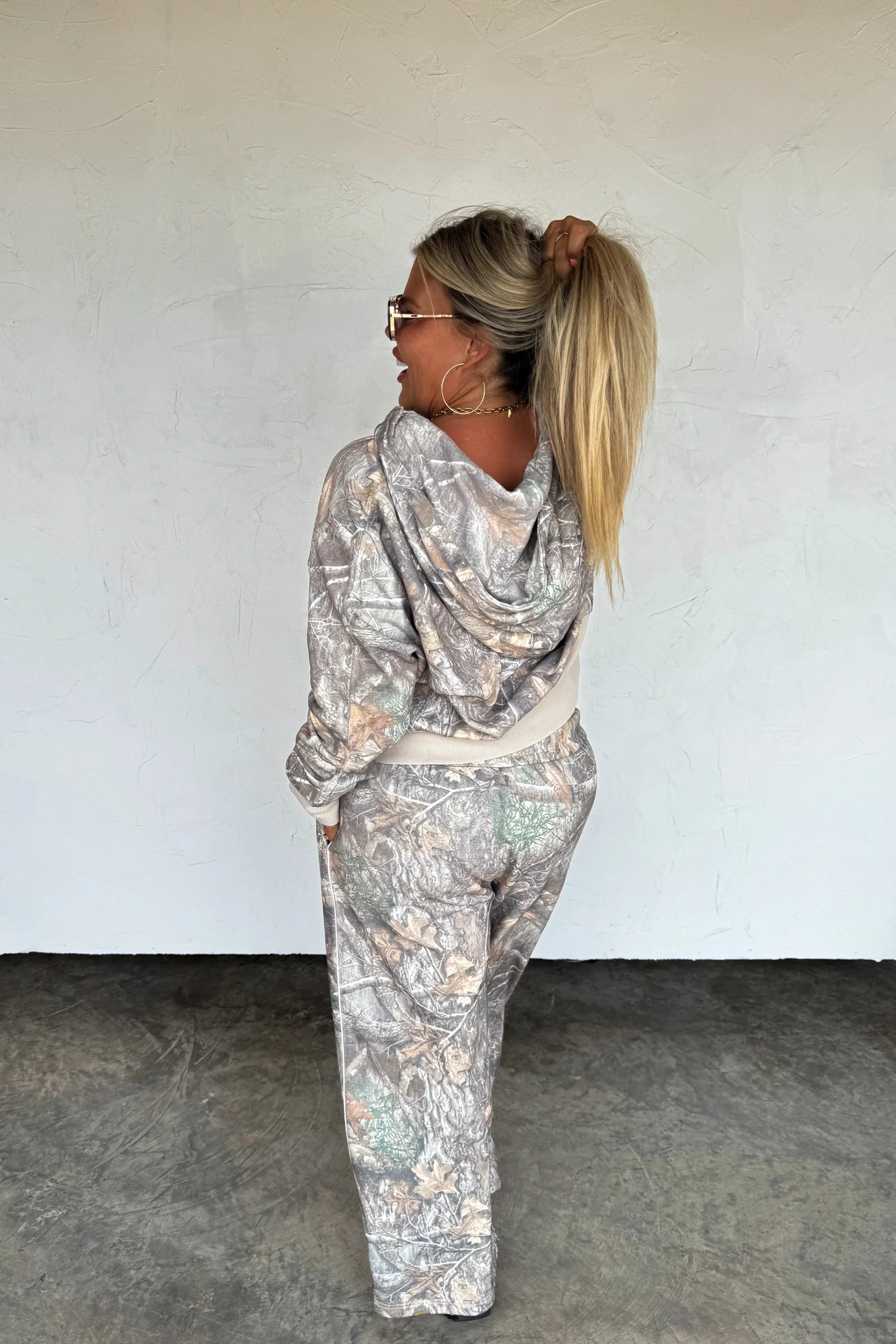 Drift Away Wide Leg Check Joggers