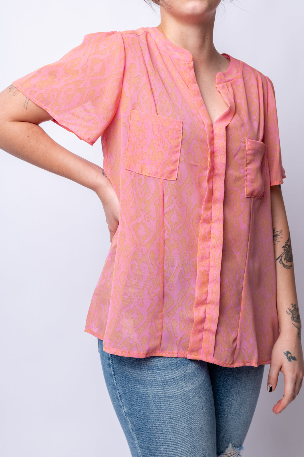 Let Me See You Do It Shawl Neckline Blouse- 6/25/2024 Tops Ave Shops   