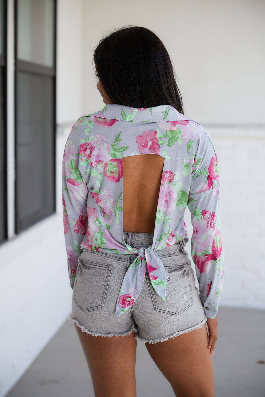 Thinking On It Open Back Floral Top Tops Ave Shops   