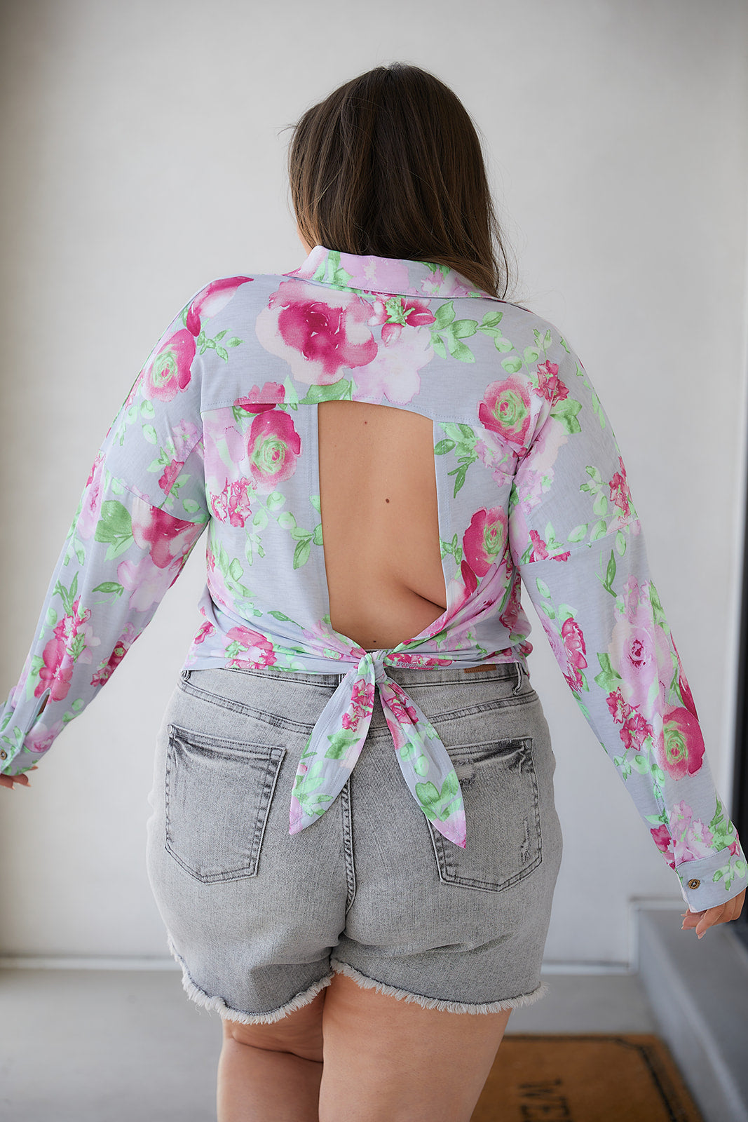 Thinking On It Open Back Floral Top Tops Ave Shops   