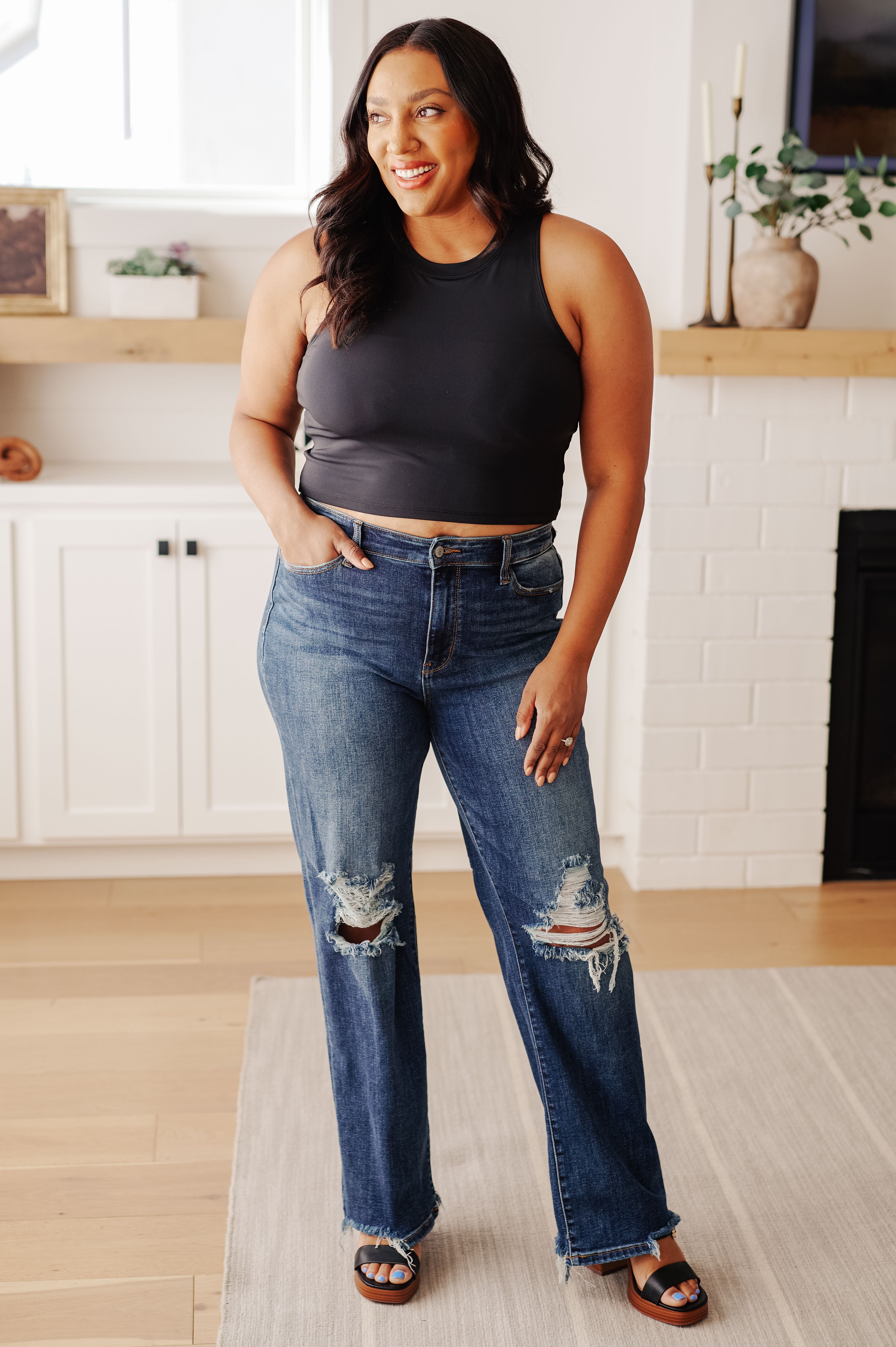 Yesterday's Crop Tank in Black Tops Ave Shops   