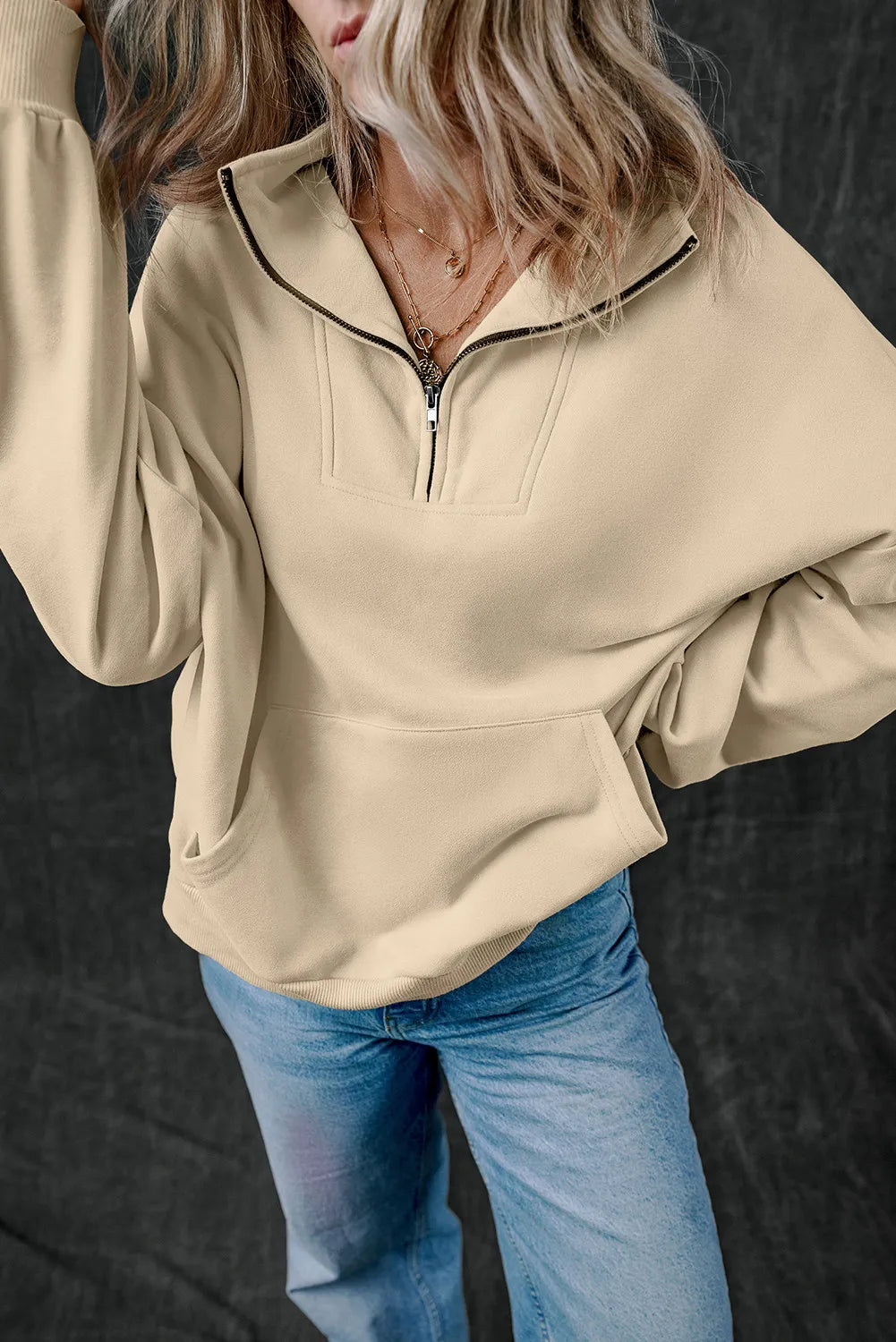 Half Zip Long Sleeve Sweatshirt