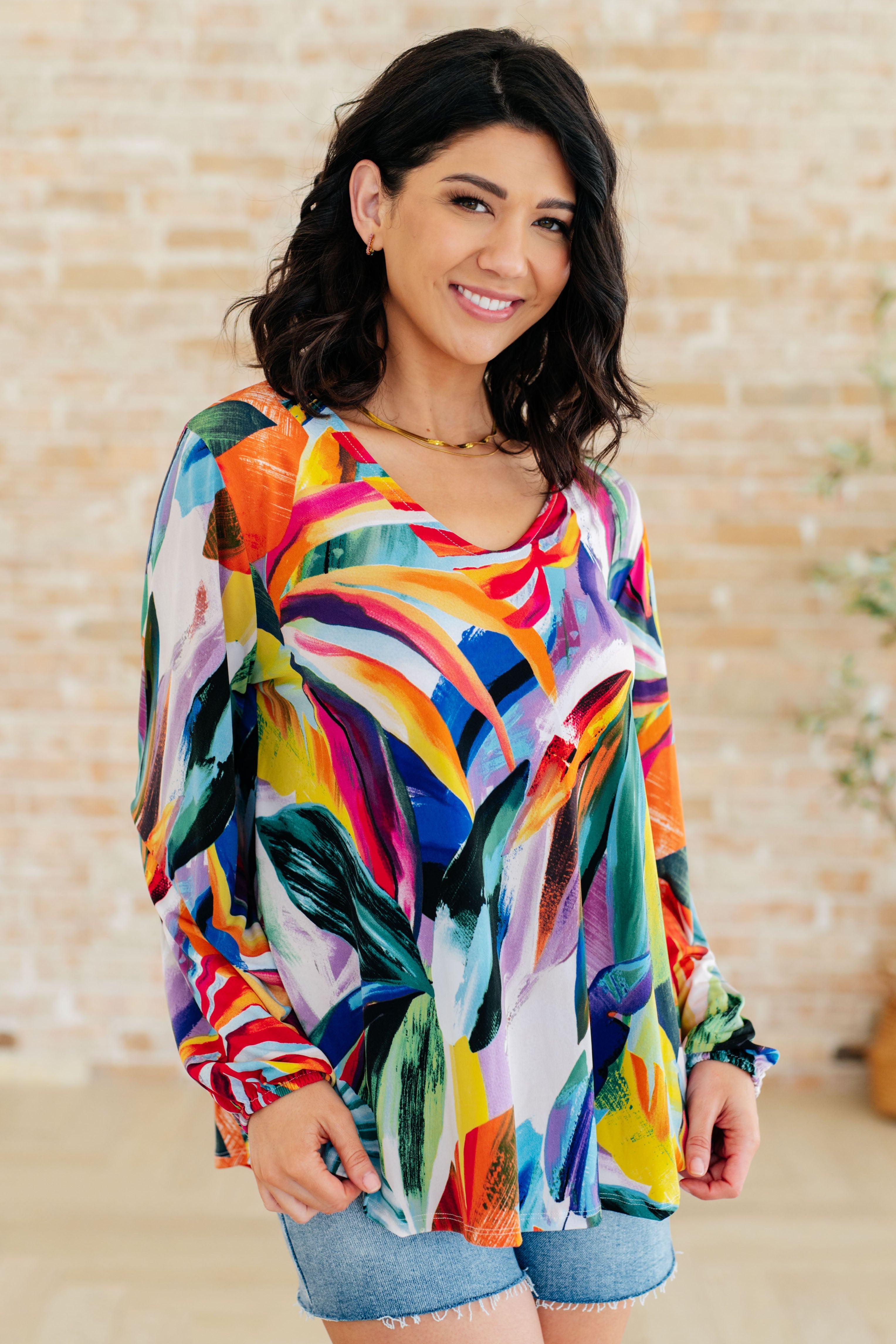 All Over The World Scoop Neck Blouse Tops Ave Shops   