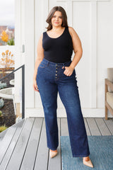 Arlo High Rise Button-Fly Straight Jeans - Judy Blue Womens Ave Shops   