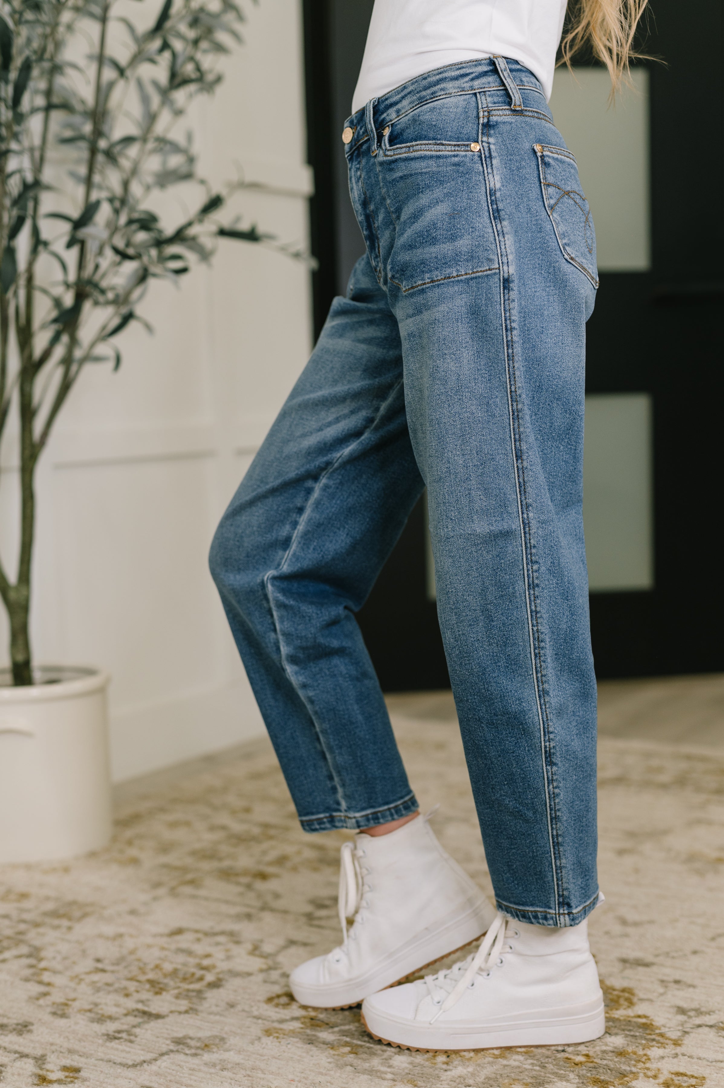 Judy Blue Bella High Waist Soft Barrel Stitch Thru Pocket