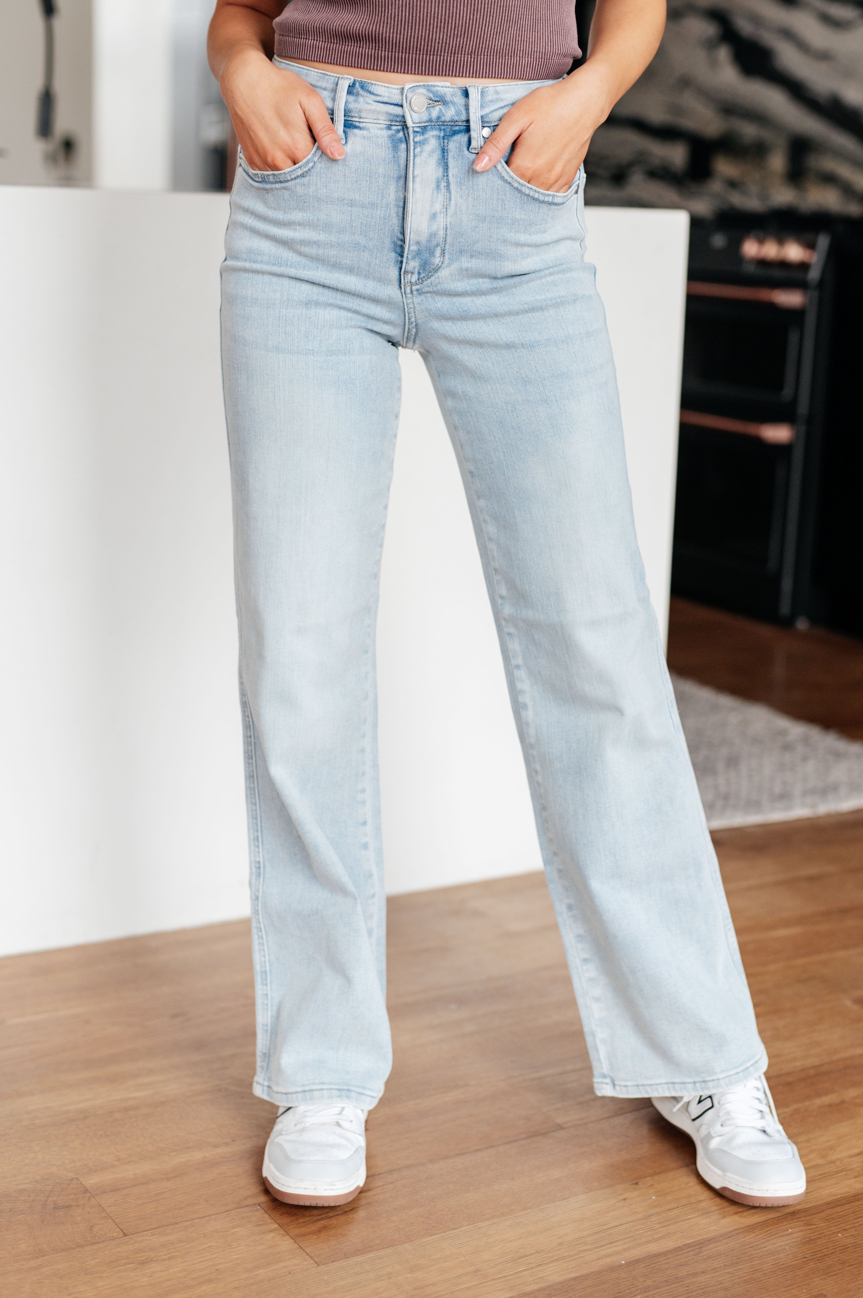 Judy Blue - Brooke High Rise Control Top Vintage Wash Straight Jeans Womens Ave Shops   