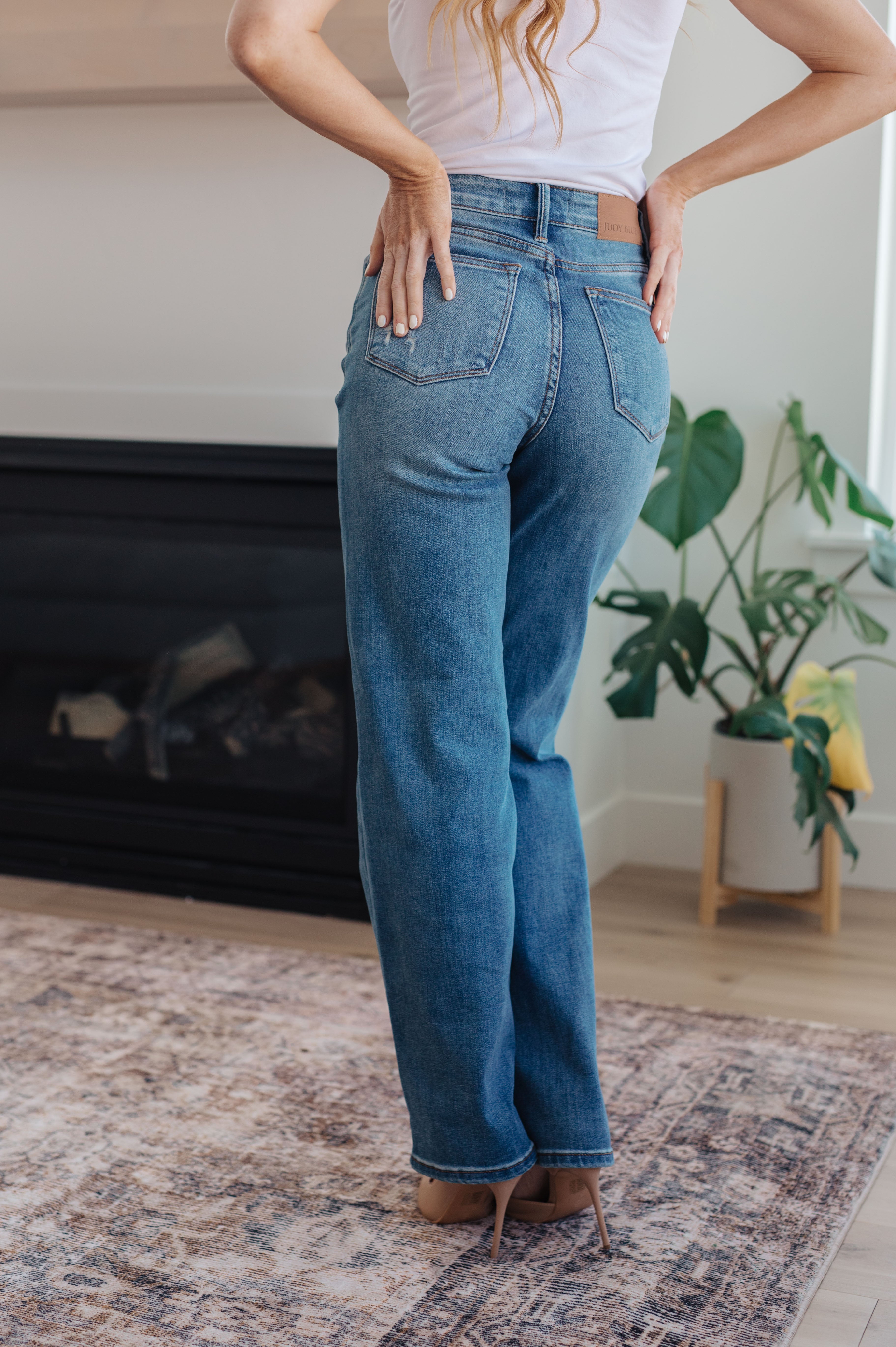 Carrie High Rise Control Top 90's Straight Jeans - Judy Blue Womens Ave Shops   