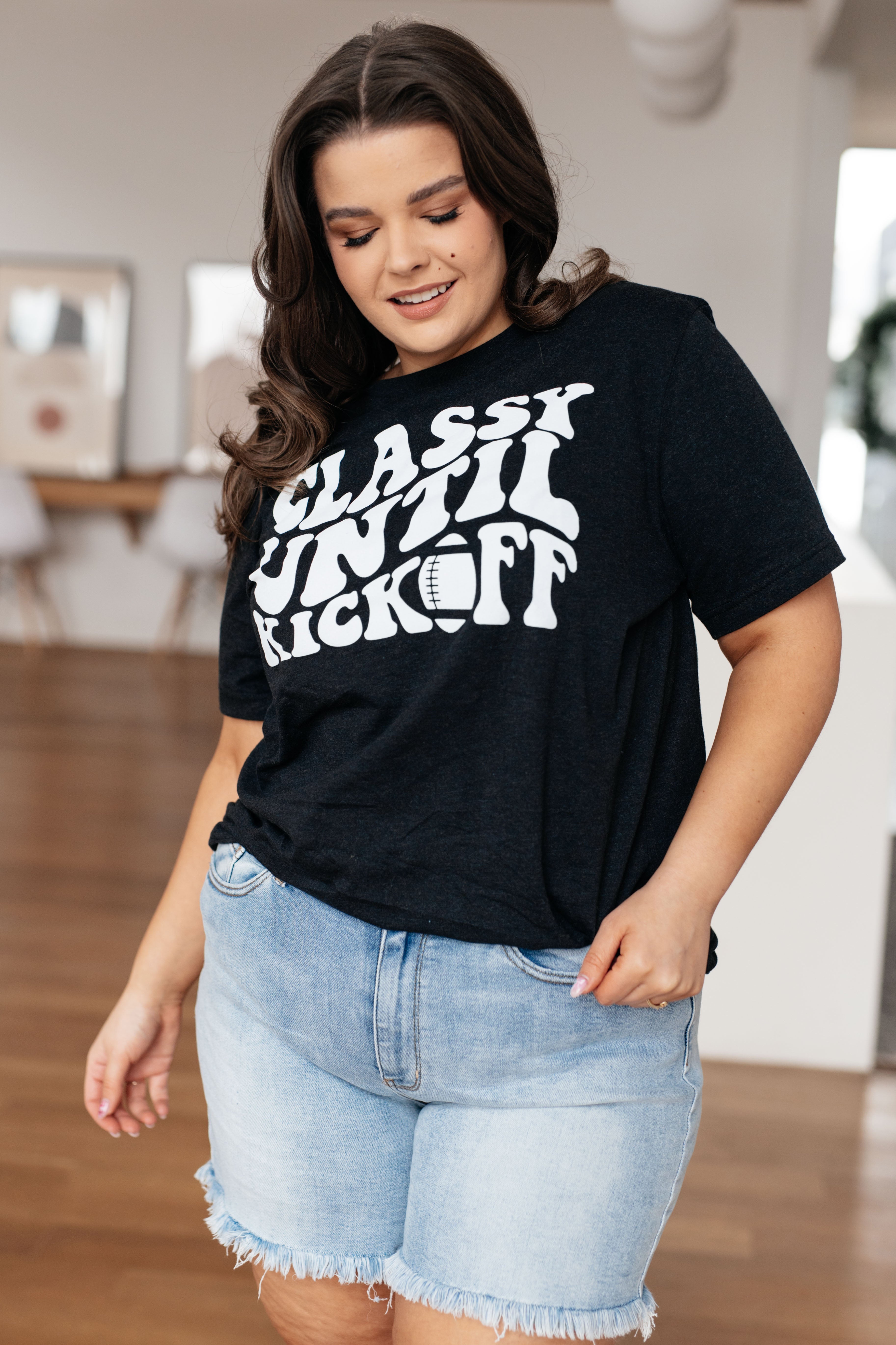 Classy Until Kickoff Graphic Tee Womens Ave Shops   