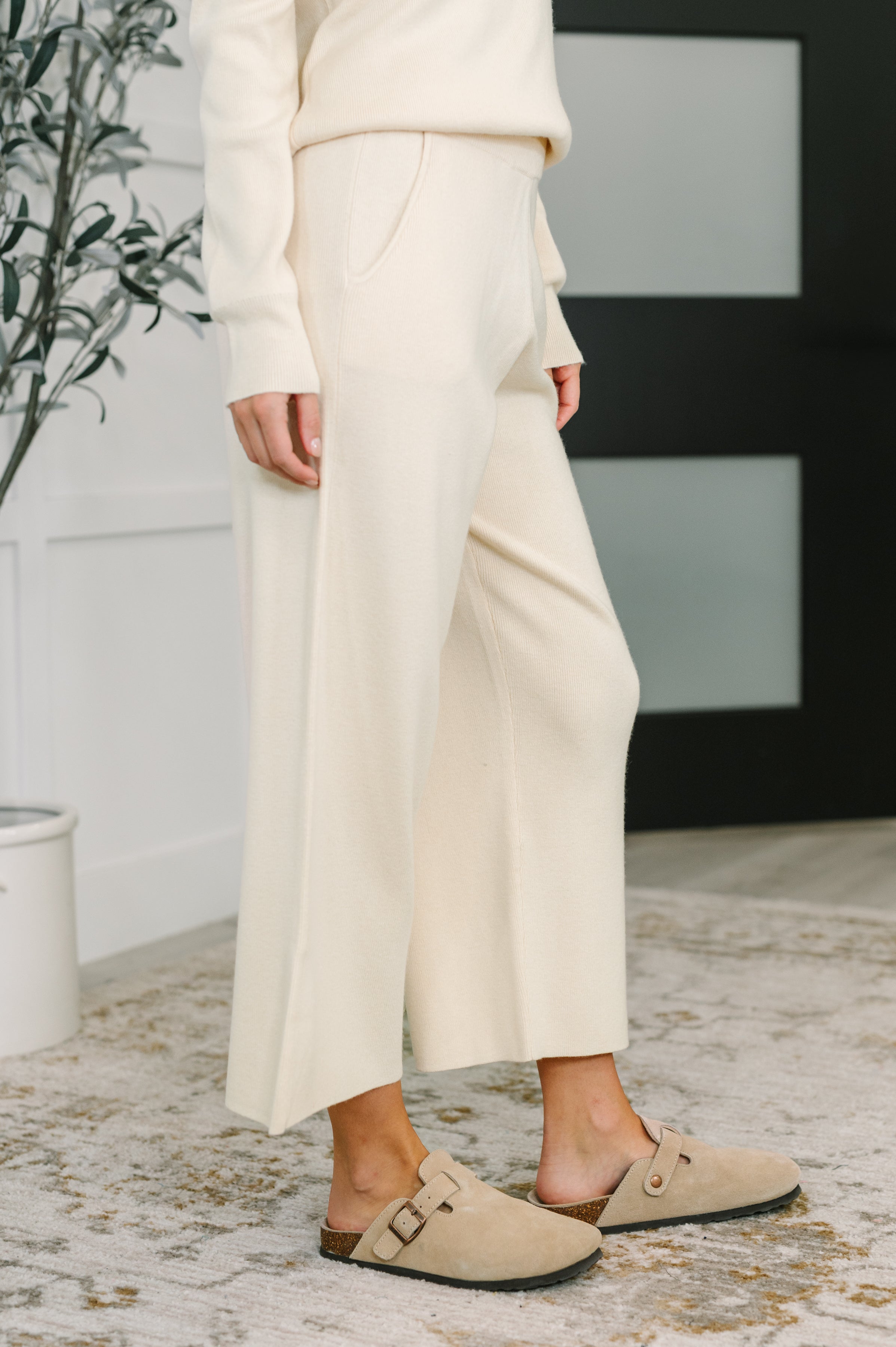 Clove Knit Cozy Culottes in Oat