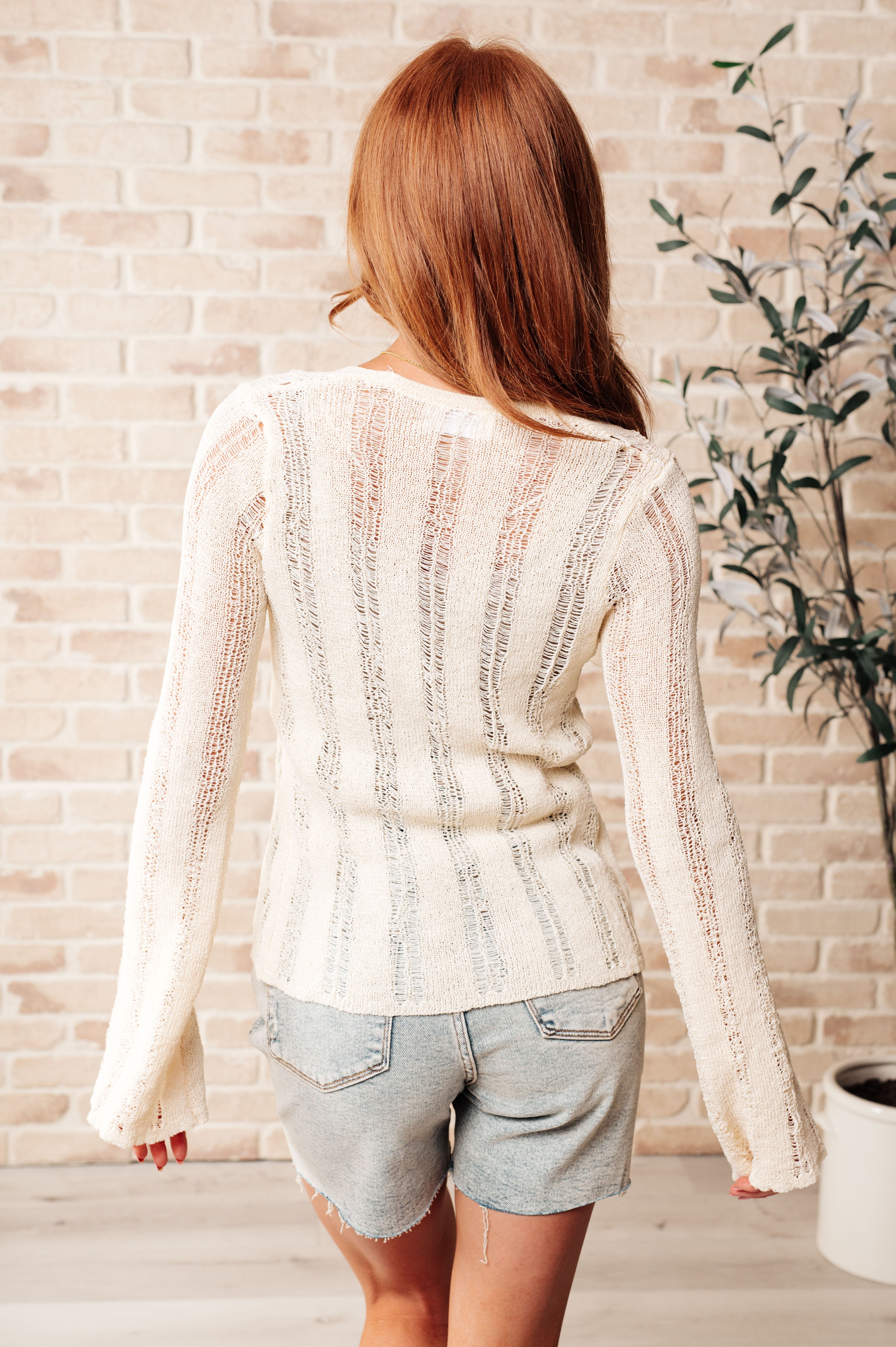 San Tropez Lightweight Knit Cardigan in Cream Layers Ave Shops   