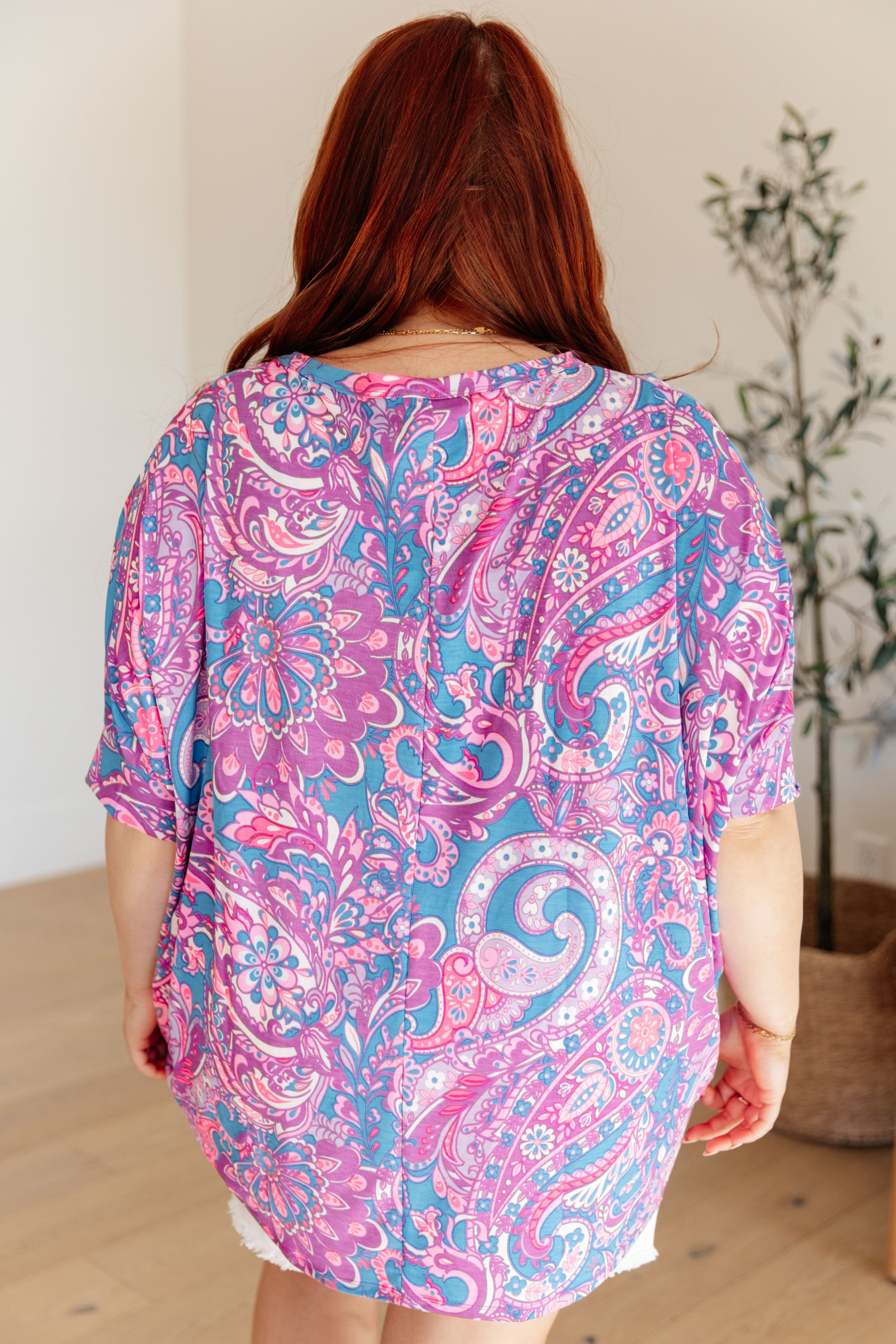 Essential Blouse in Purple Paisley Womens Ave Shops   