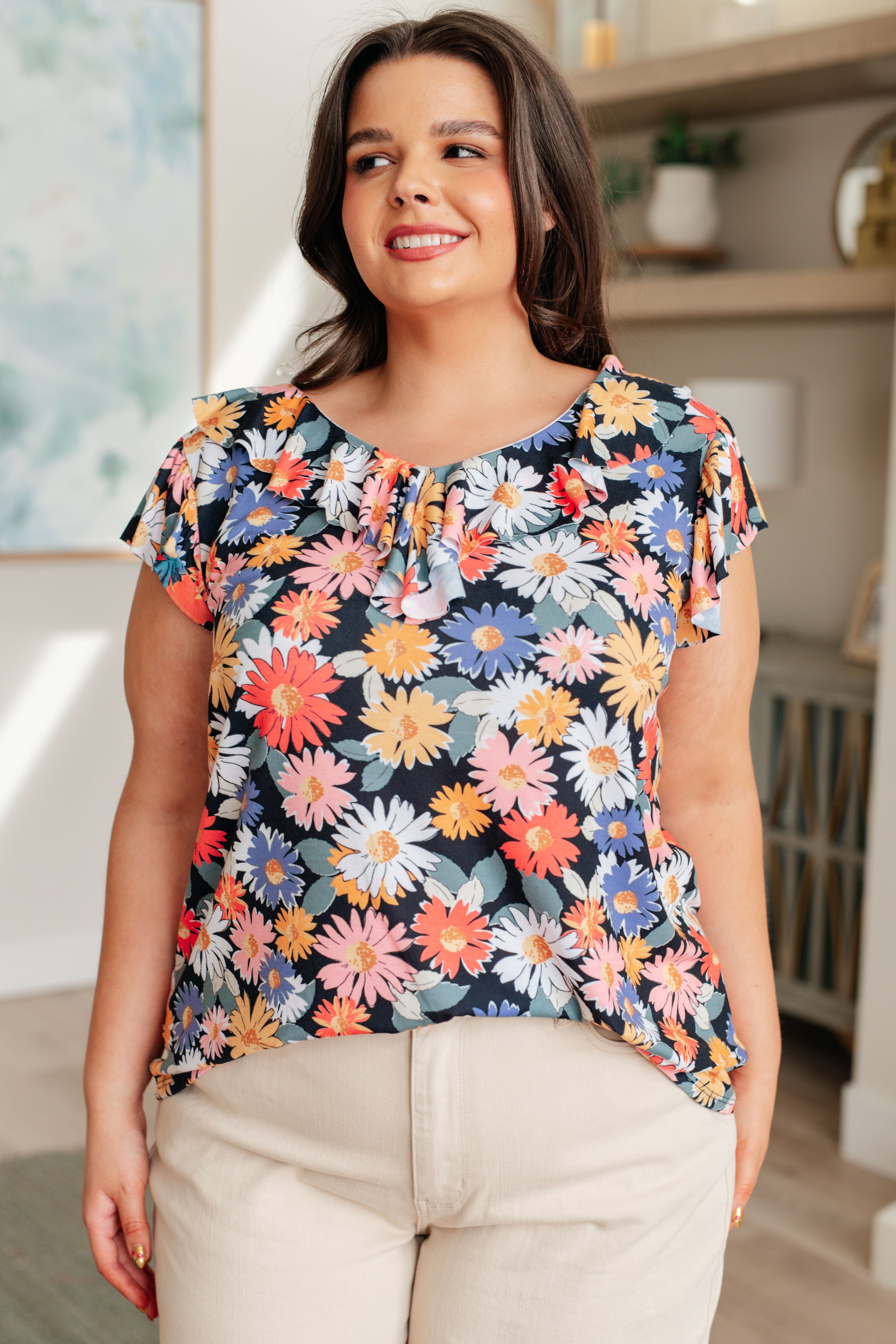 Flower Power Floral Top Womens Ave Shops   