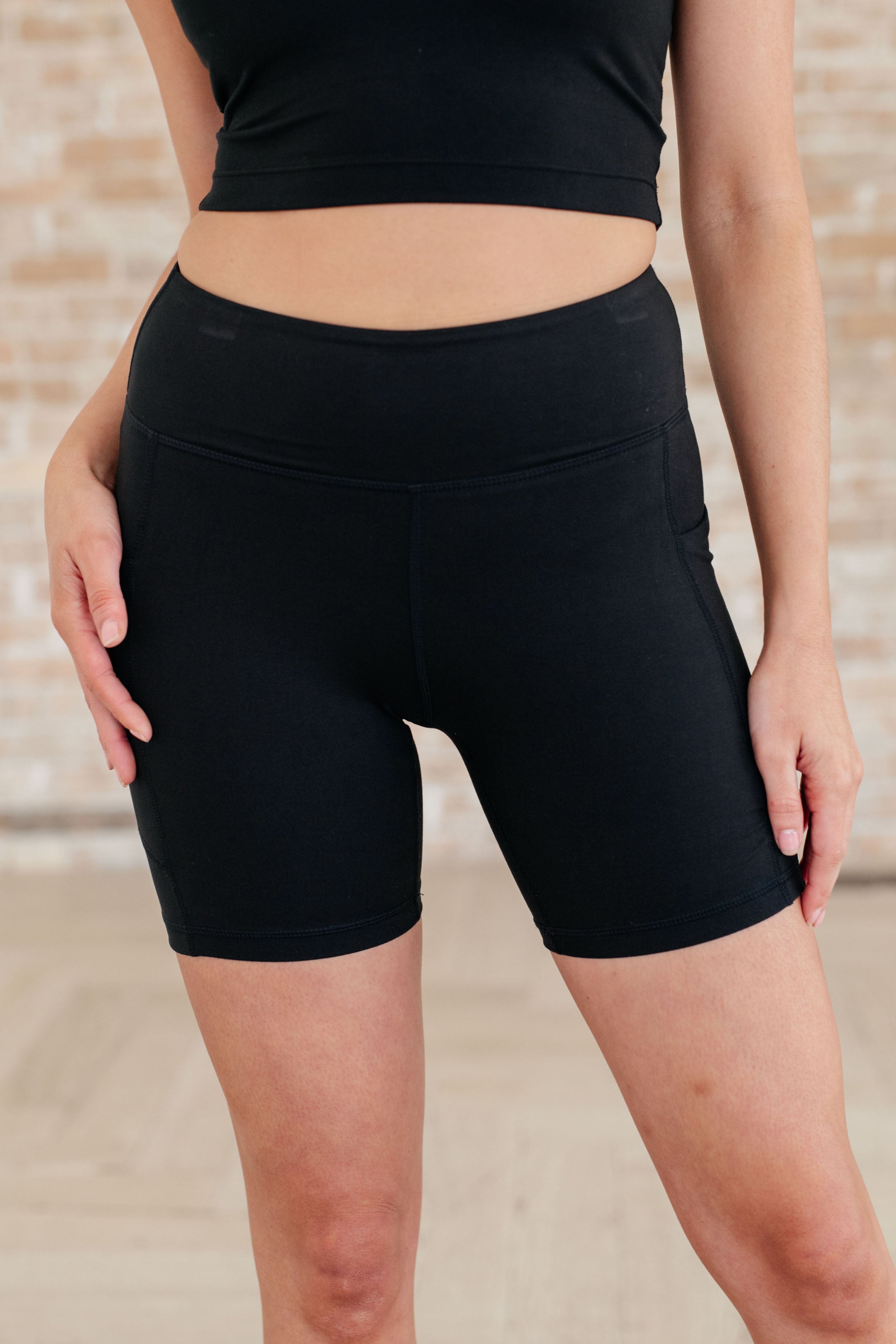 Getting Active Biker Shorts in Black Athleisure Ave Shops   