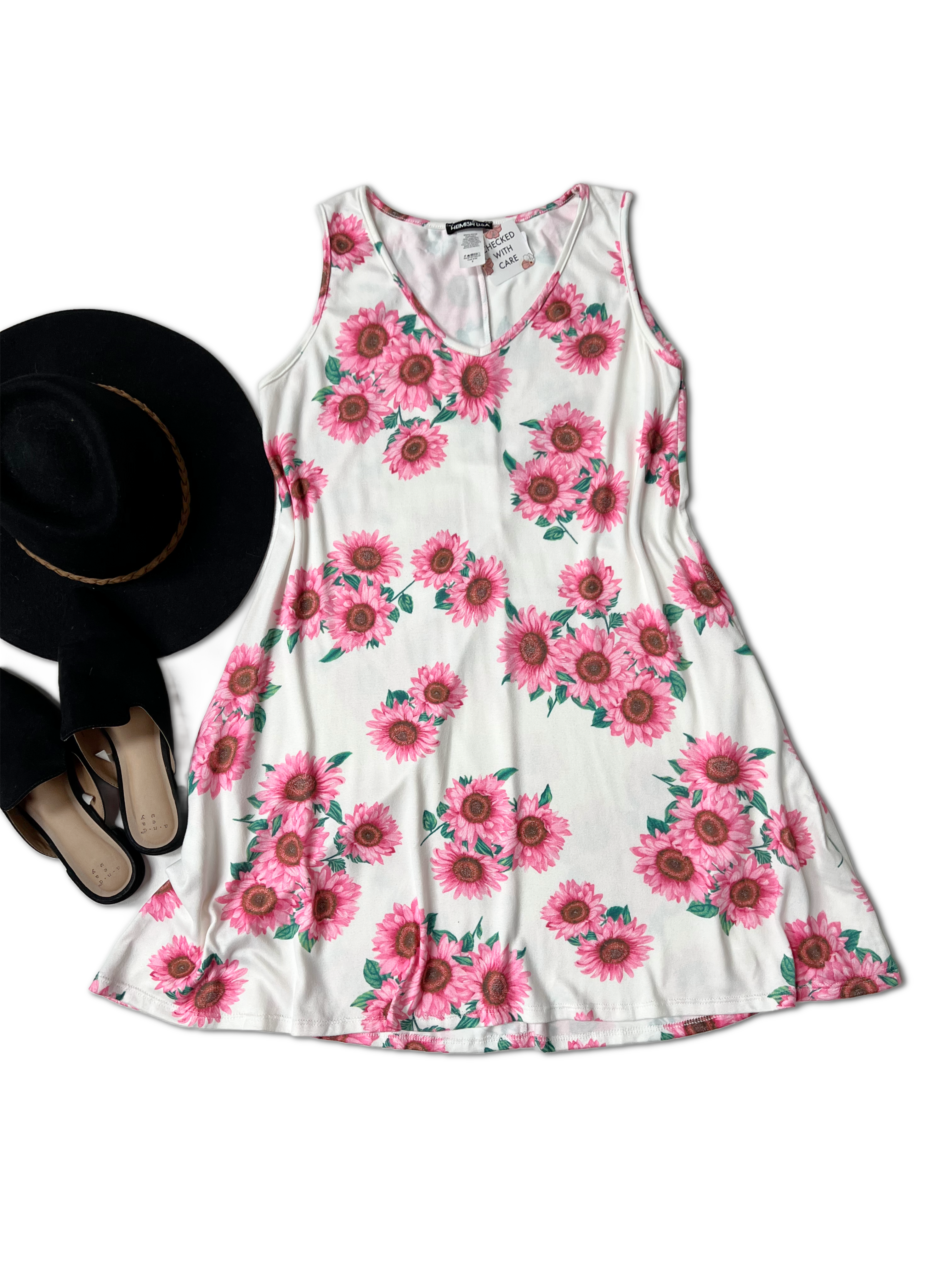 Pink Sunflowers - Swing Dress  Boutique Simplified   