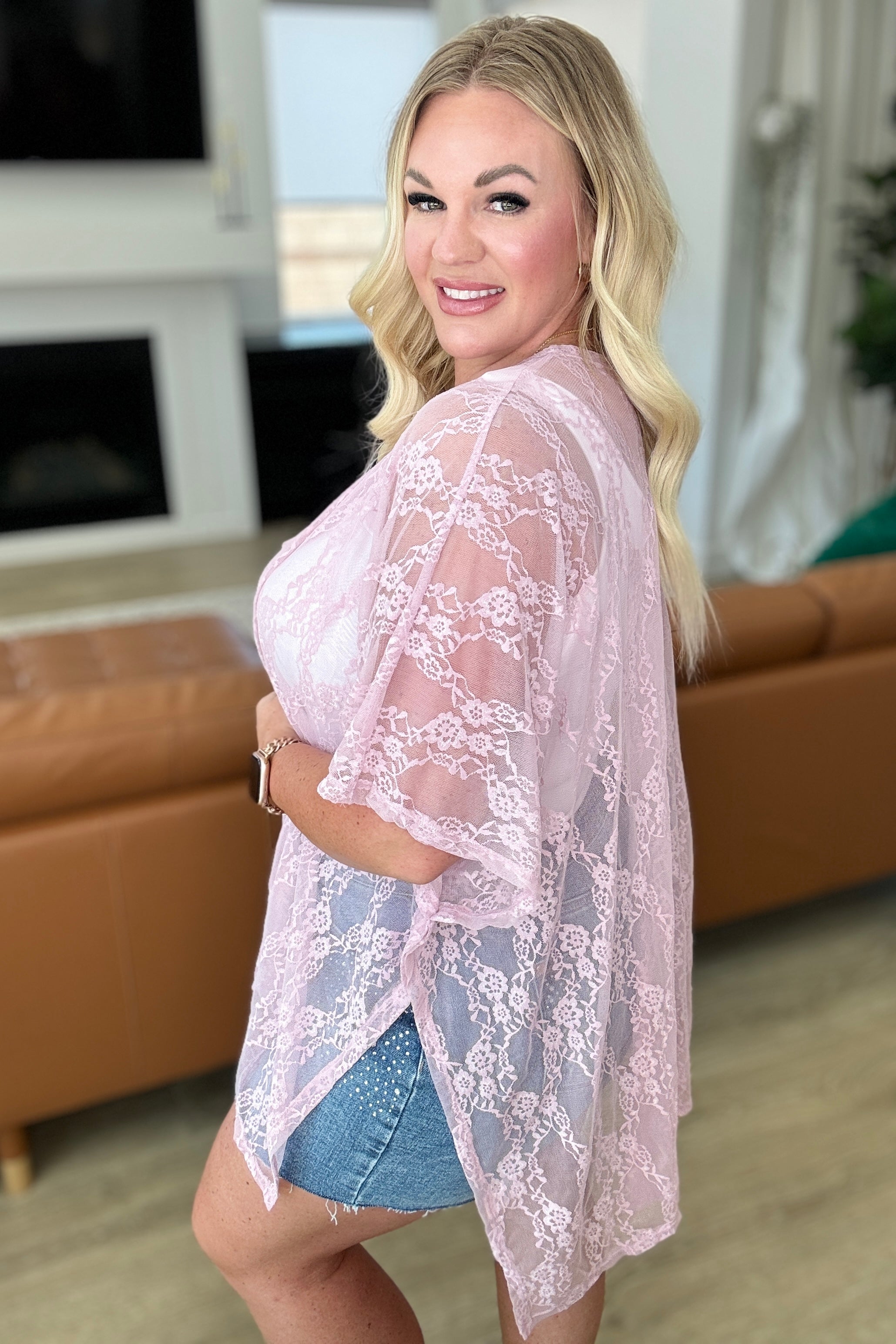 Good Days Ahead Lace Kimono In Mauve Layers Ave Shops   