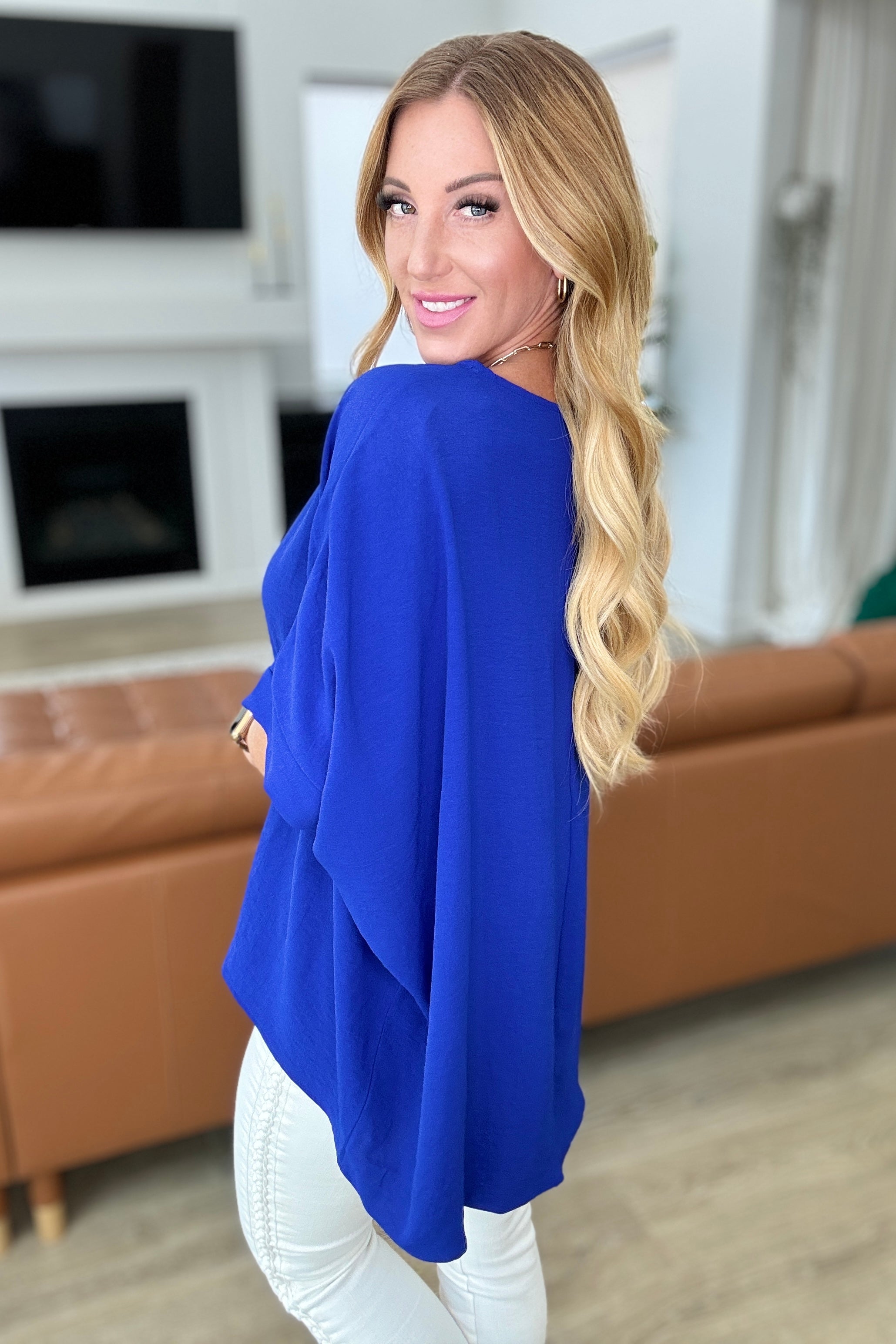 Feels Like Me Dolman Sleeve Top in Royal Blue Tops Ave Shops   