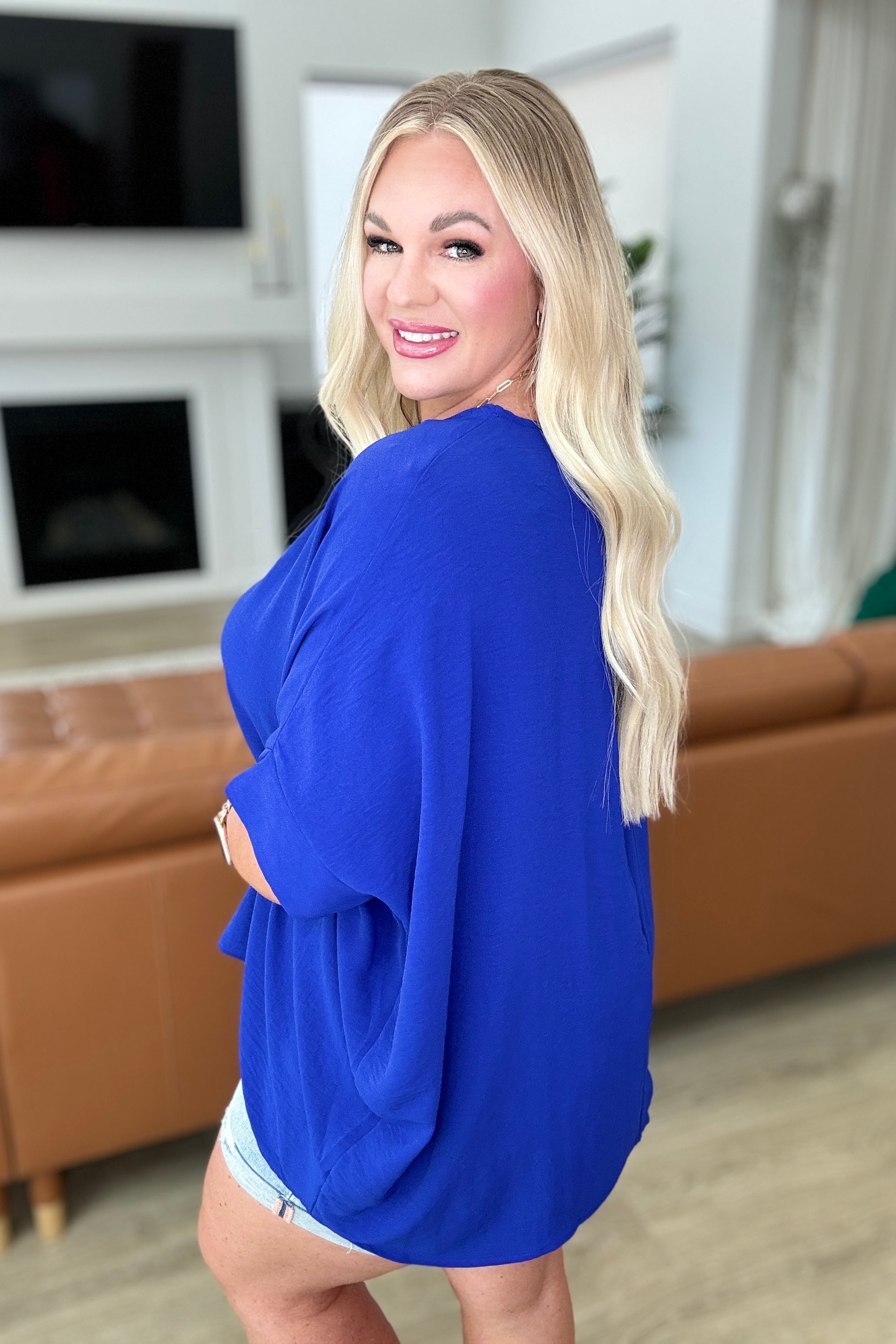 Feels Like Me Dolman Sleeve Top in Royal Blue Tops Ave Shops   