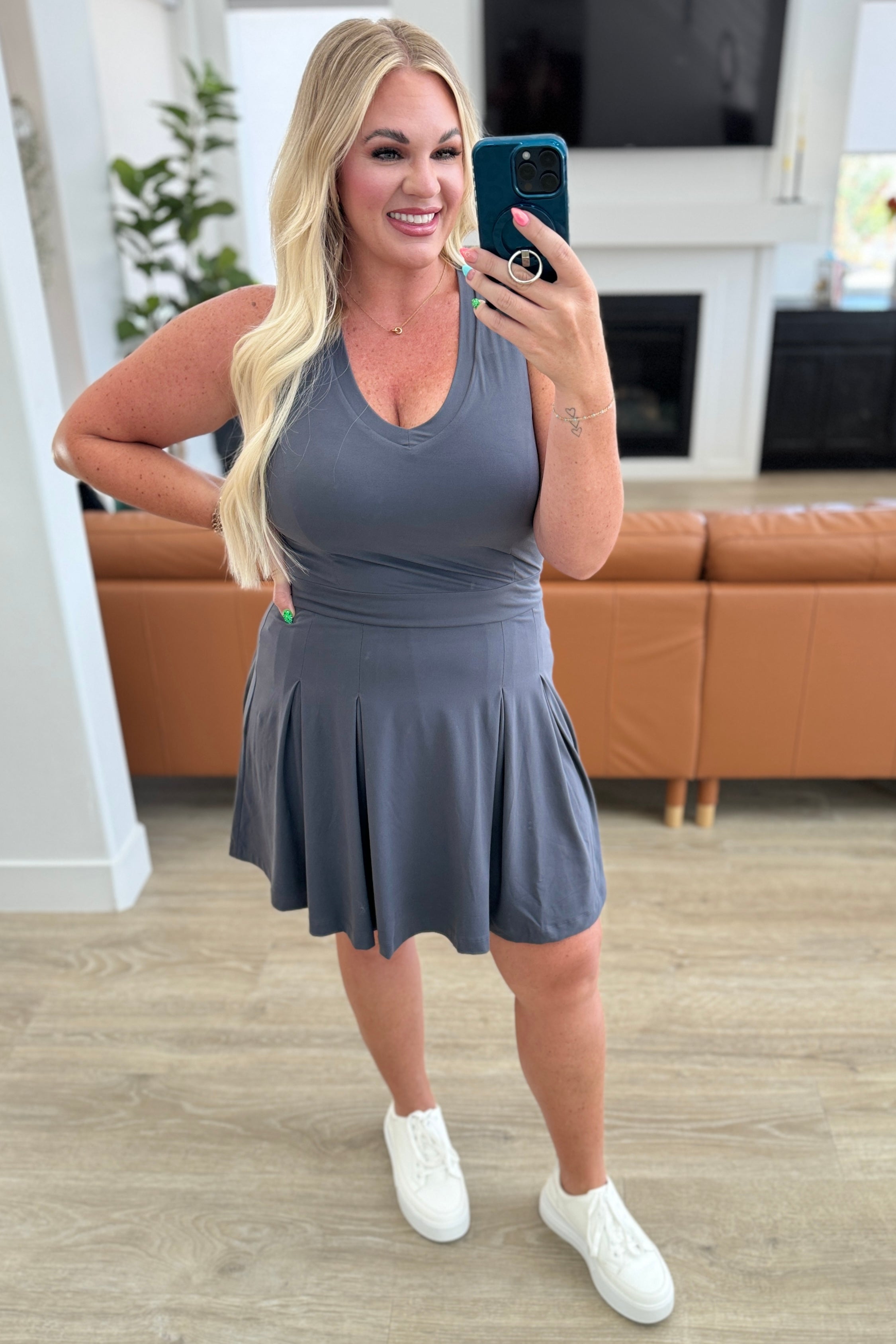 Hop, Skip and a Jump Dress and Shorts Set in Charcoal Athleisure Ave Shops   