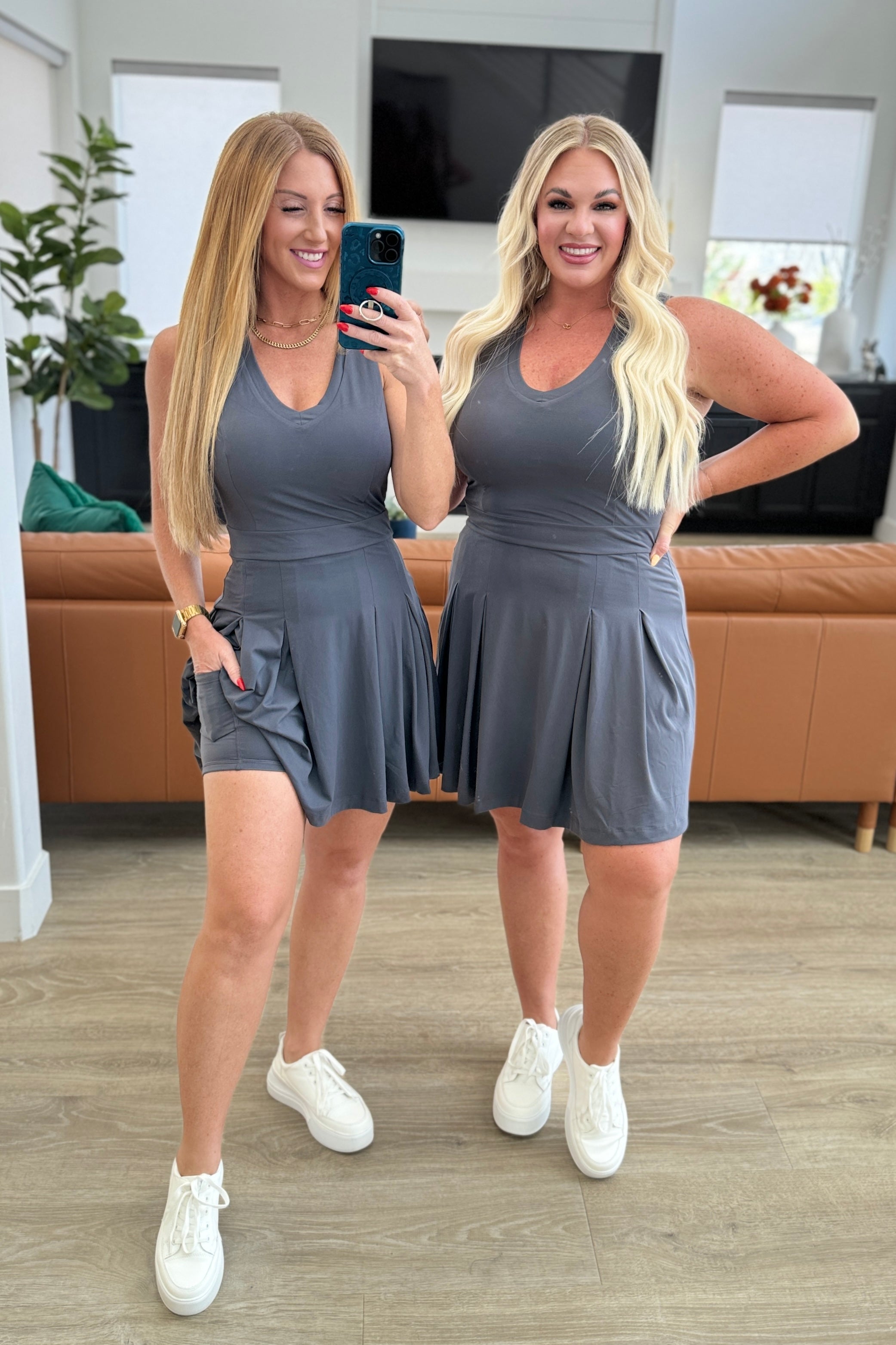 Hop, Skip and a Jump Dress and Shorts Set in Charcoal Athleisure Ave Shops   