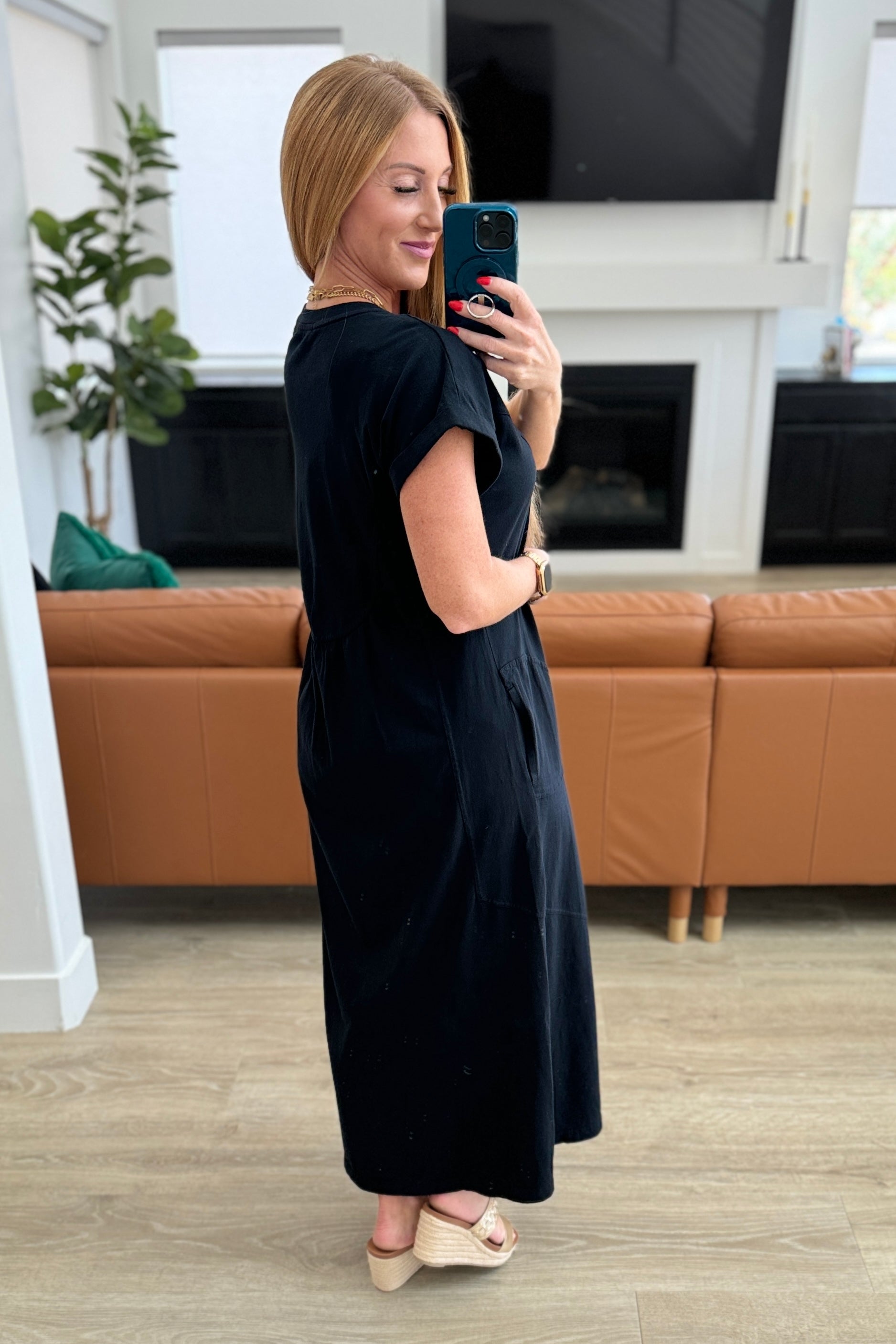 Modern Maritime Shift Maxi Dress in Black Dresses Ave Shops   