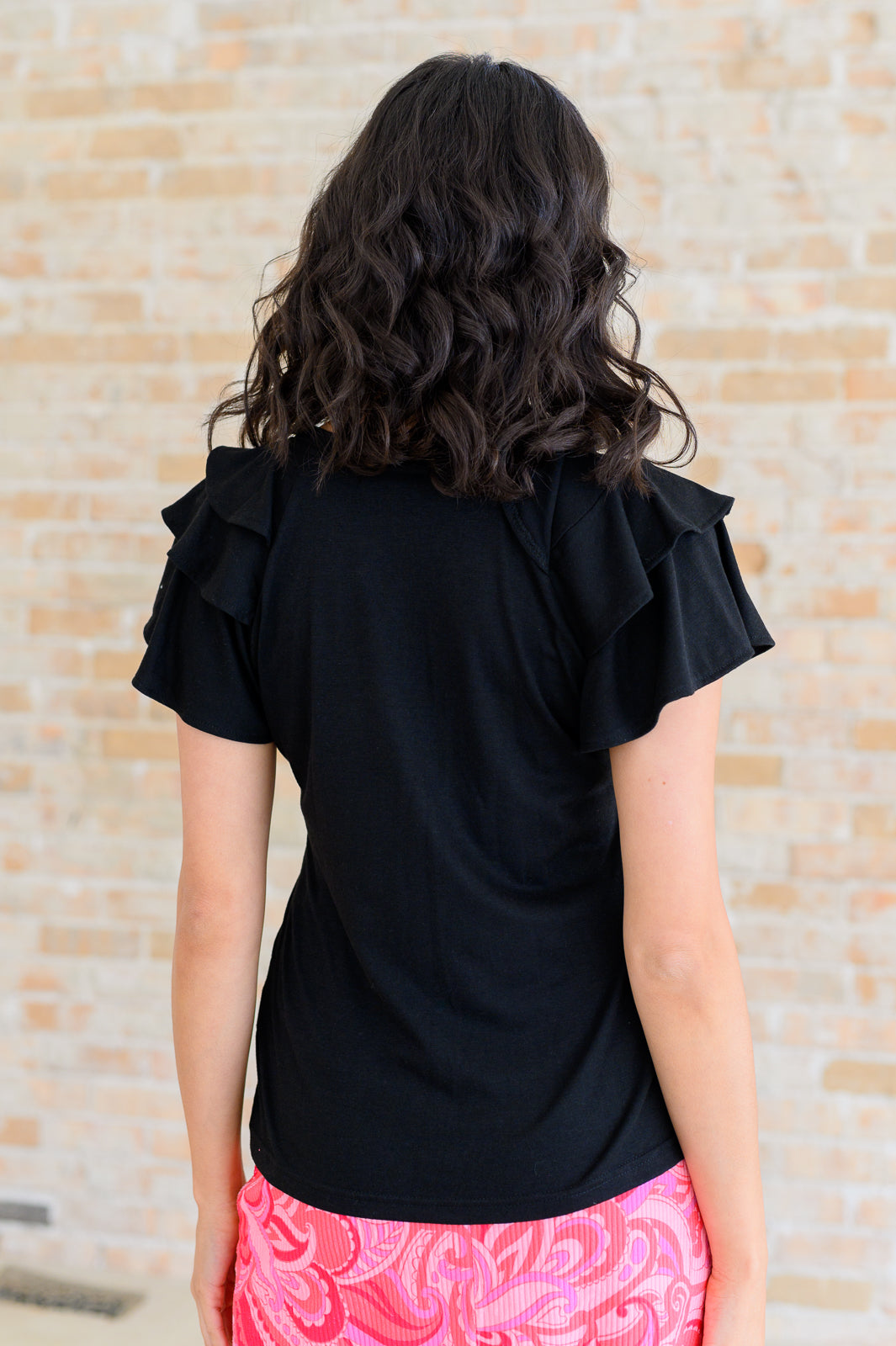 I'll Allow It Flutter Sleeve Tee In Black Tops Ave Shops   