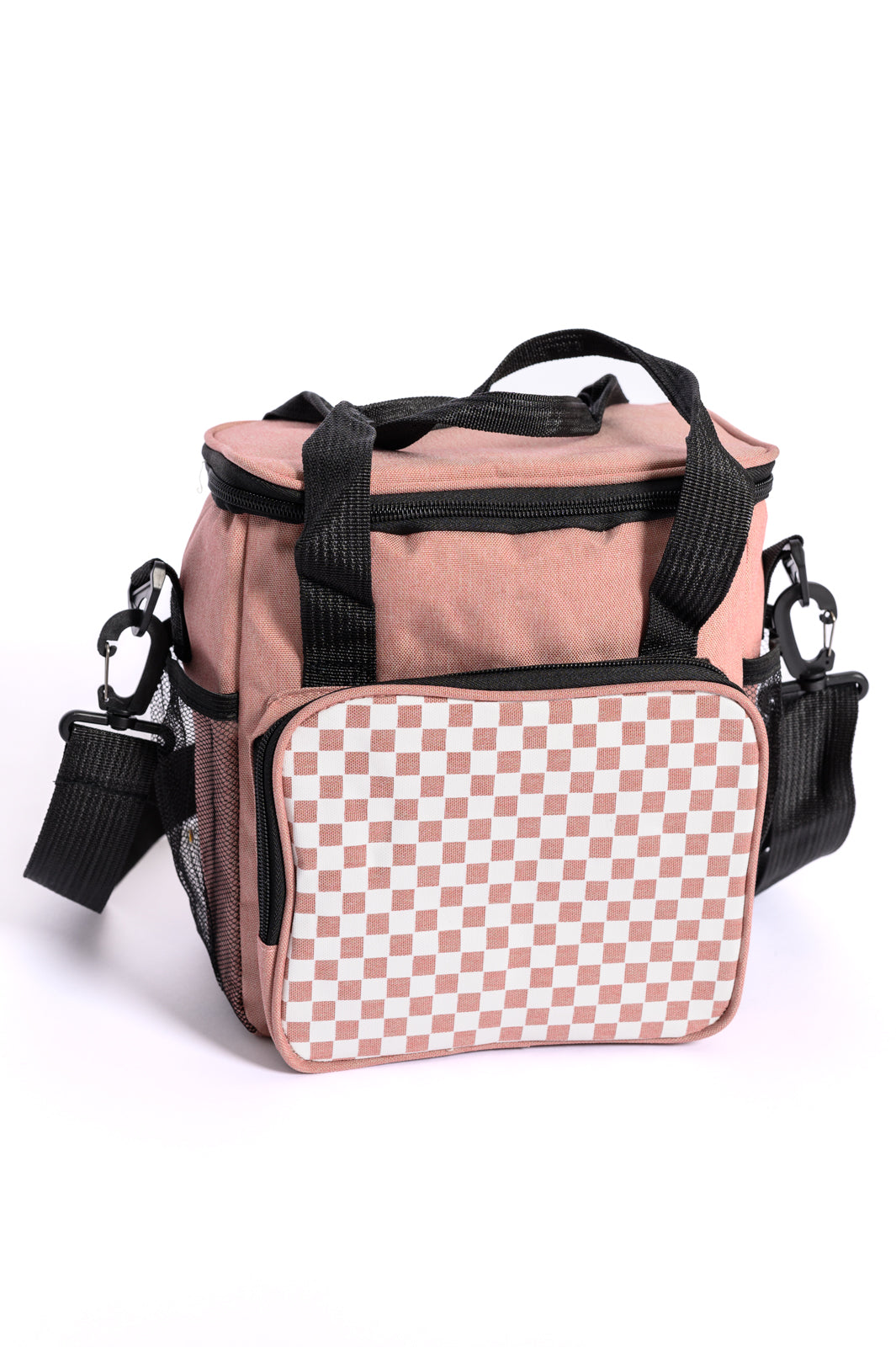 Insulated Checked Tote in Pink Accessories Ave Shops   