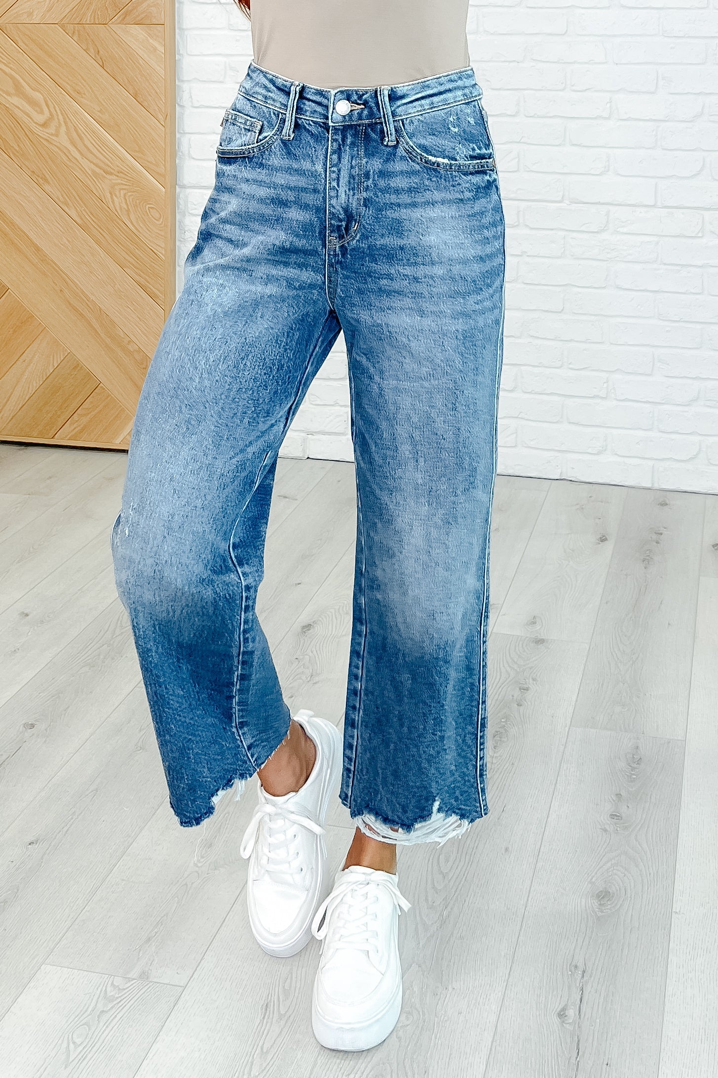 Judy Blue Megan High Rise Rigid Magic Wide Leg Crop Jeans