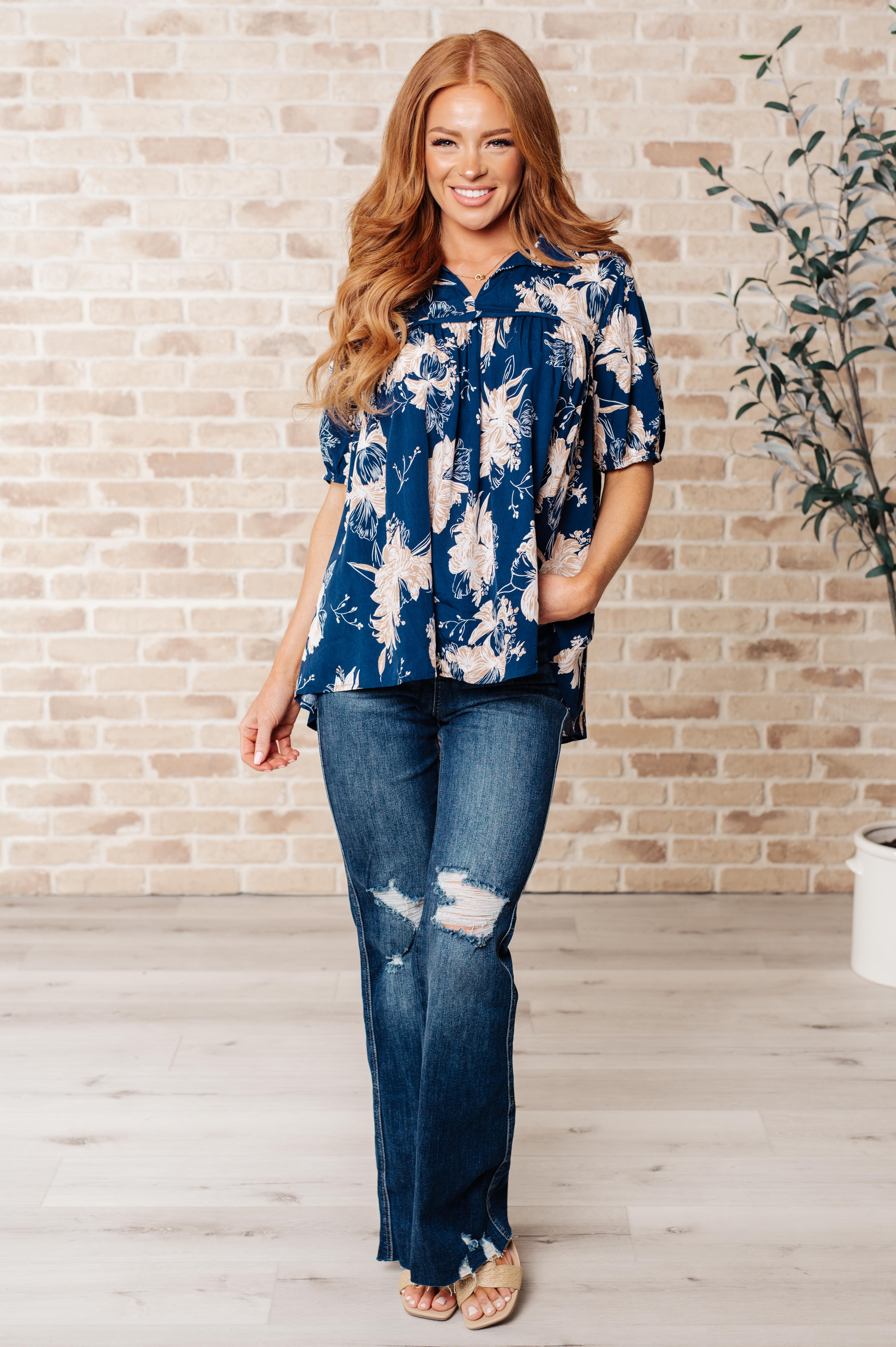 Just Coasting Floral Blouse Tops Ave Shops   