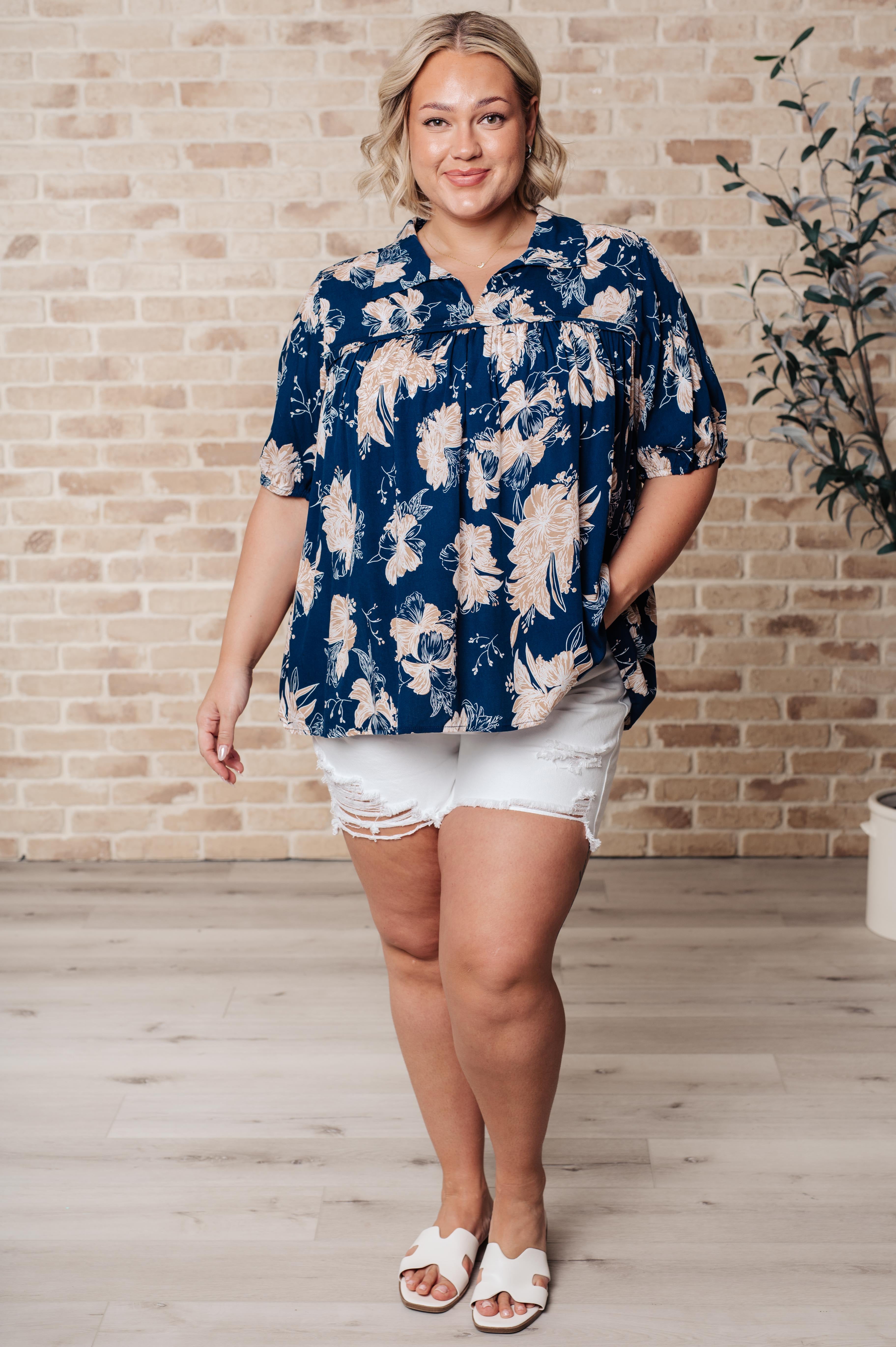 Just Coasting Floral Blouse Tops Ave Shops   