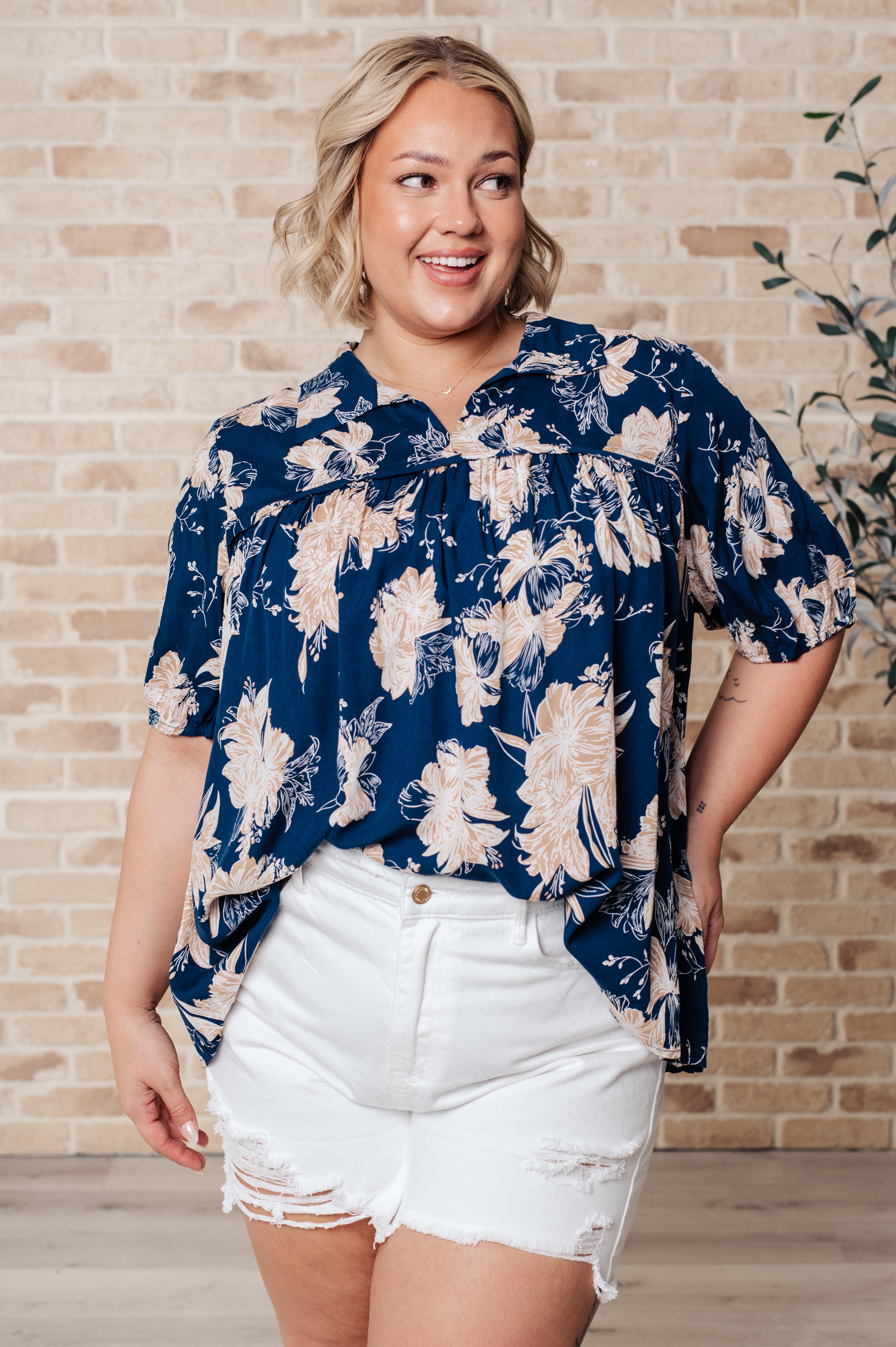 Just Coasting Floral Blouse Tops Ave Shops   