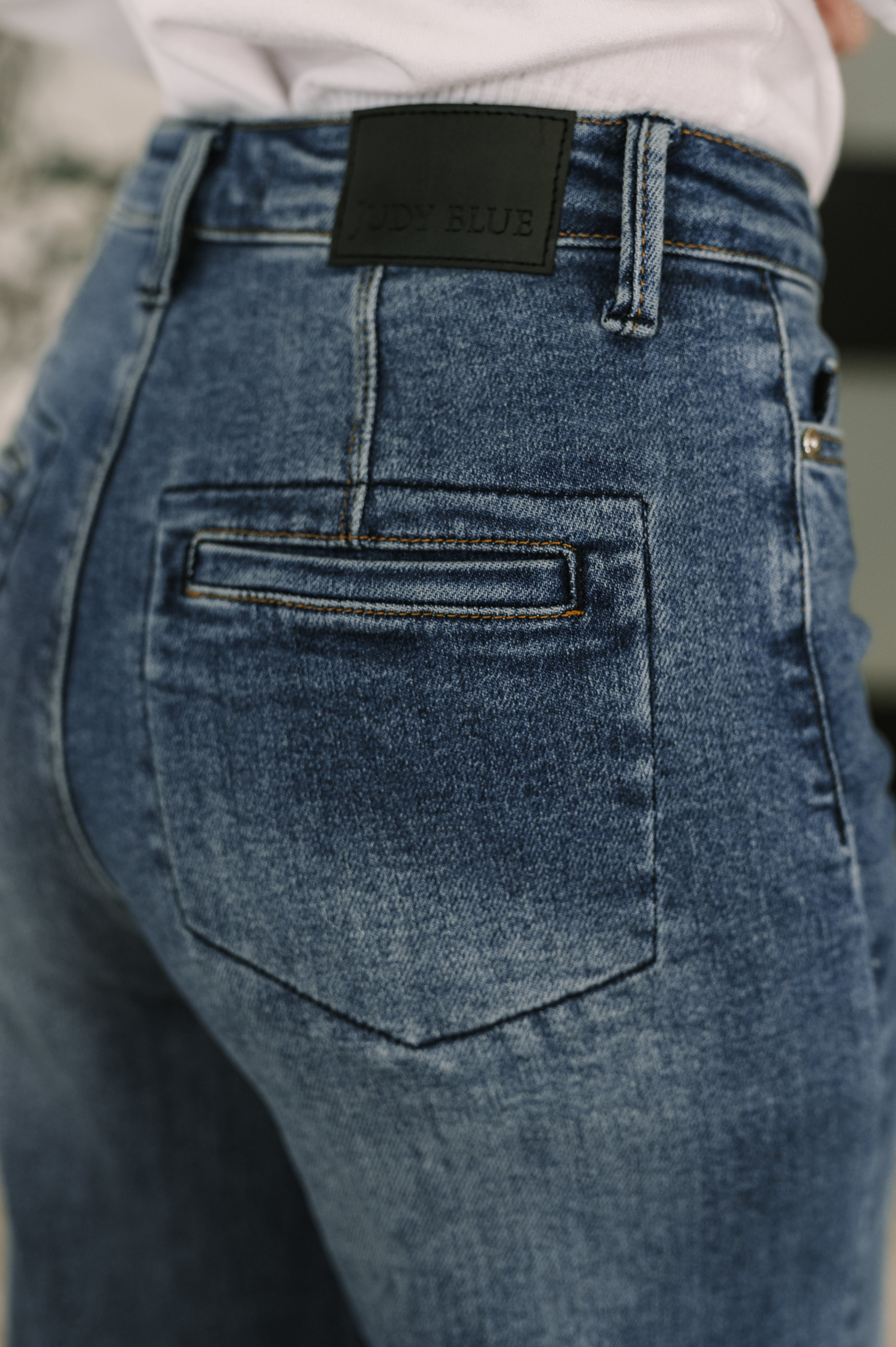 Judy Blue Karla High Waist Column Straight Button-Fly & Back Welt Pockets