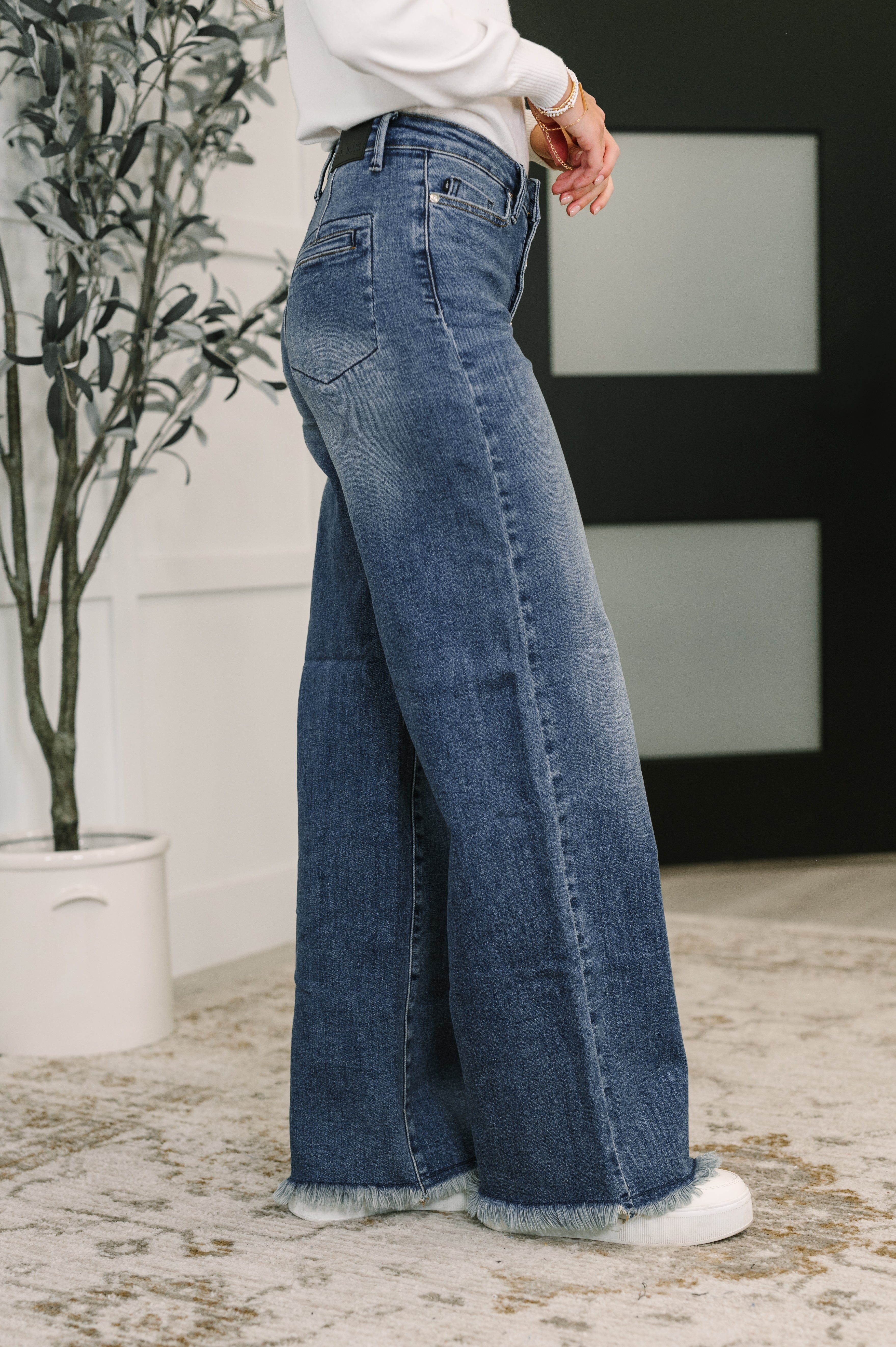Judy Blue Karla High Waist Column Straight Button-Fly & Back Welt Pockets