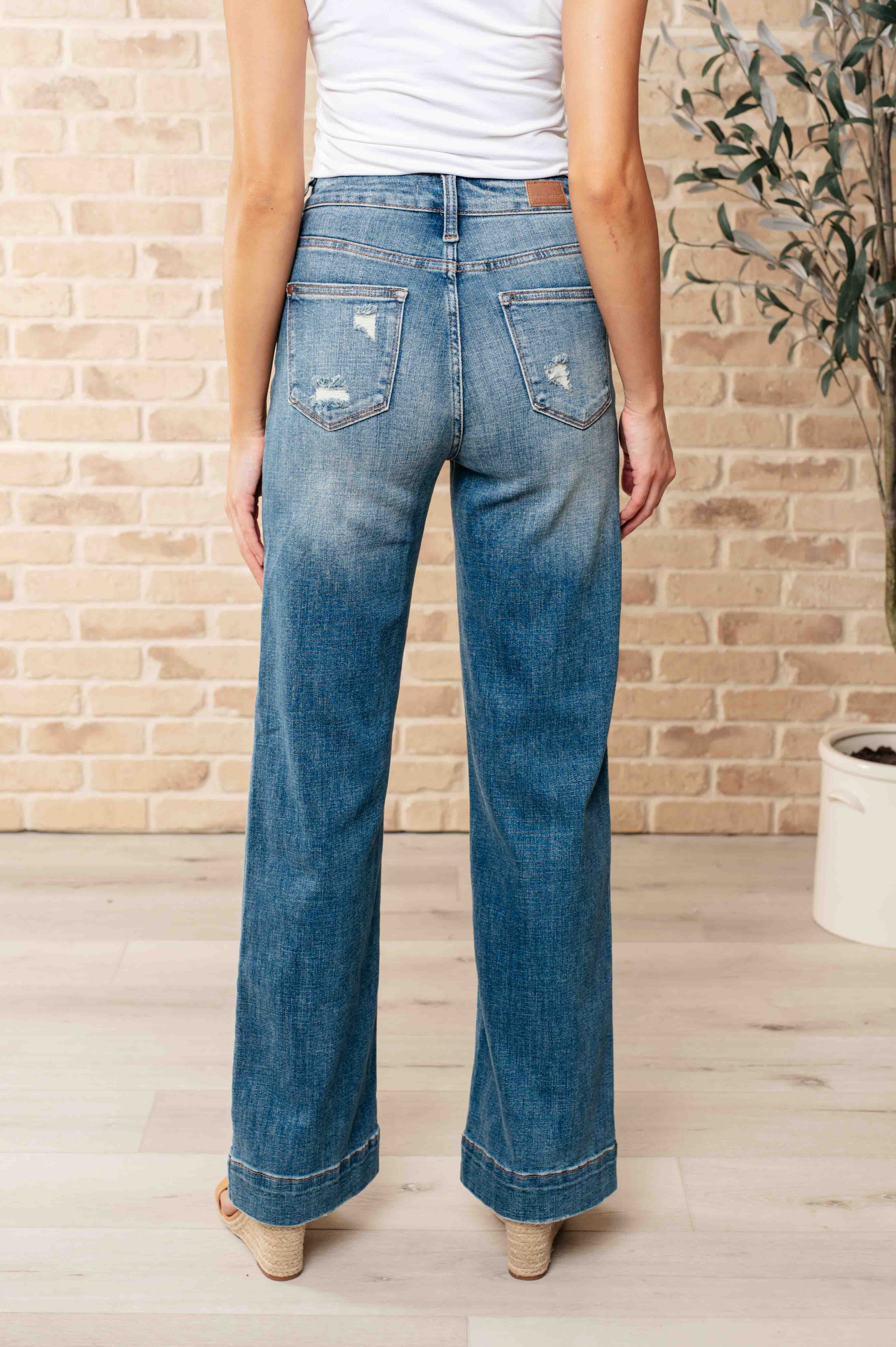 Katrina High Waist Distressed Denim Trousers Denim Ave Shops   